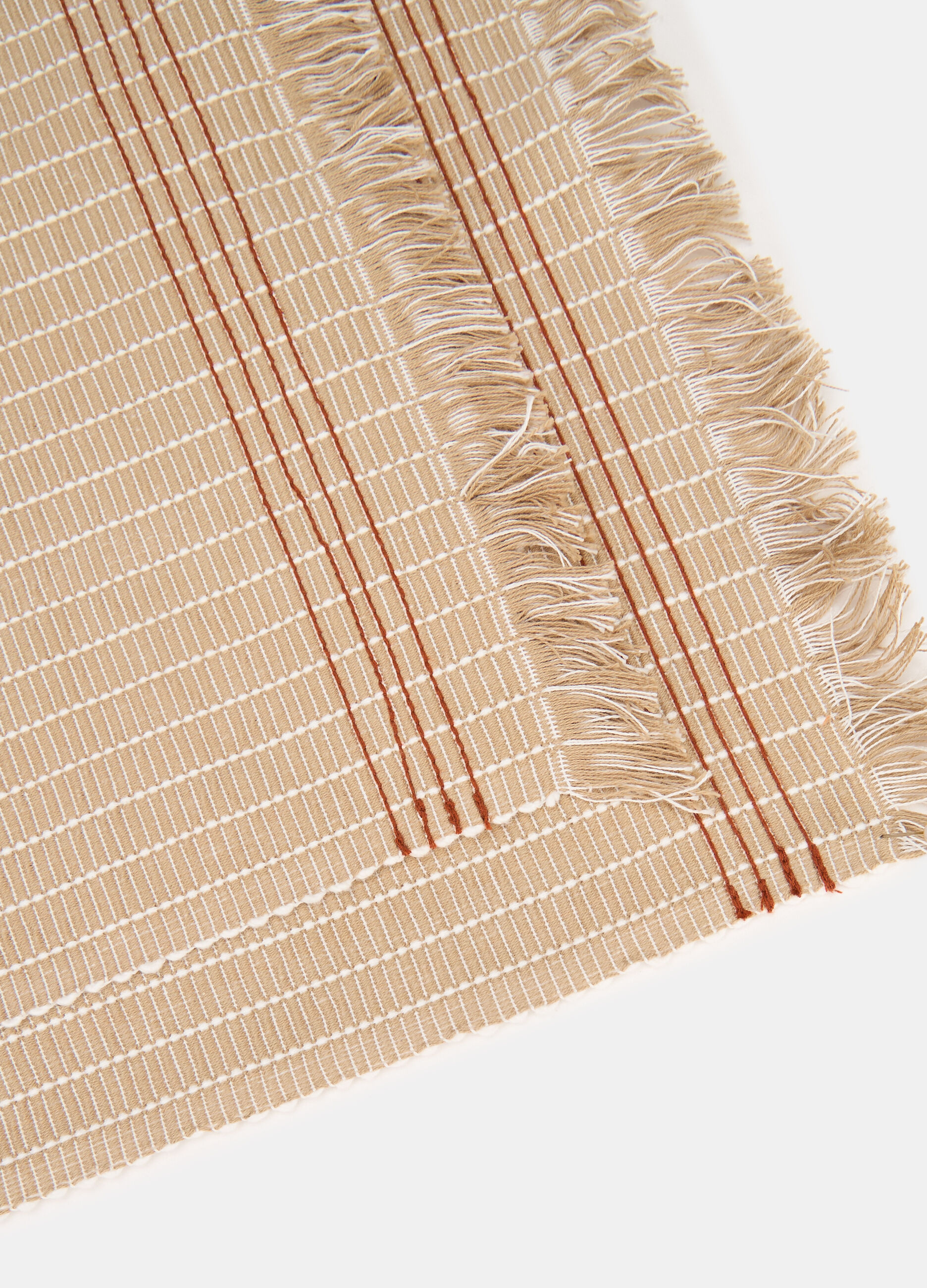 2 pack tovagliette in cotone con frange