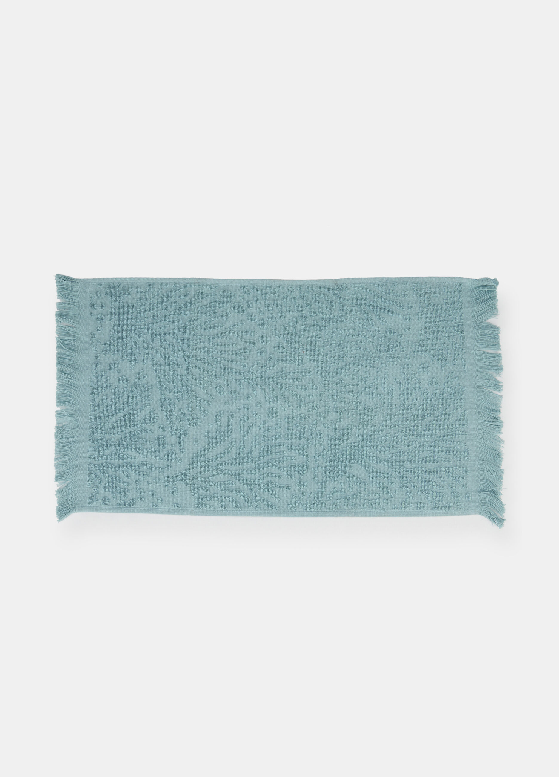 Asciugamano ospiti in cotone jacquard con frange_1