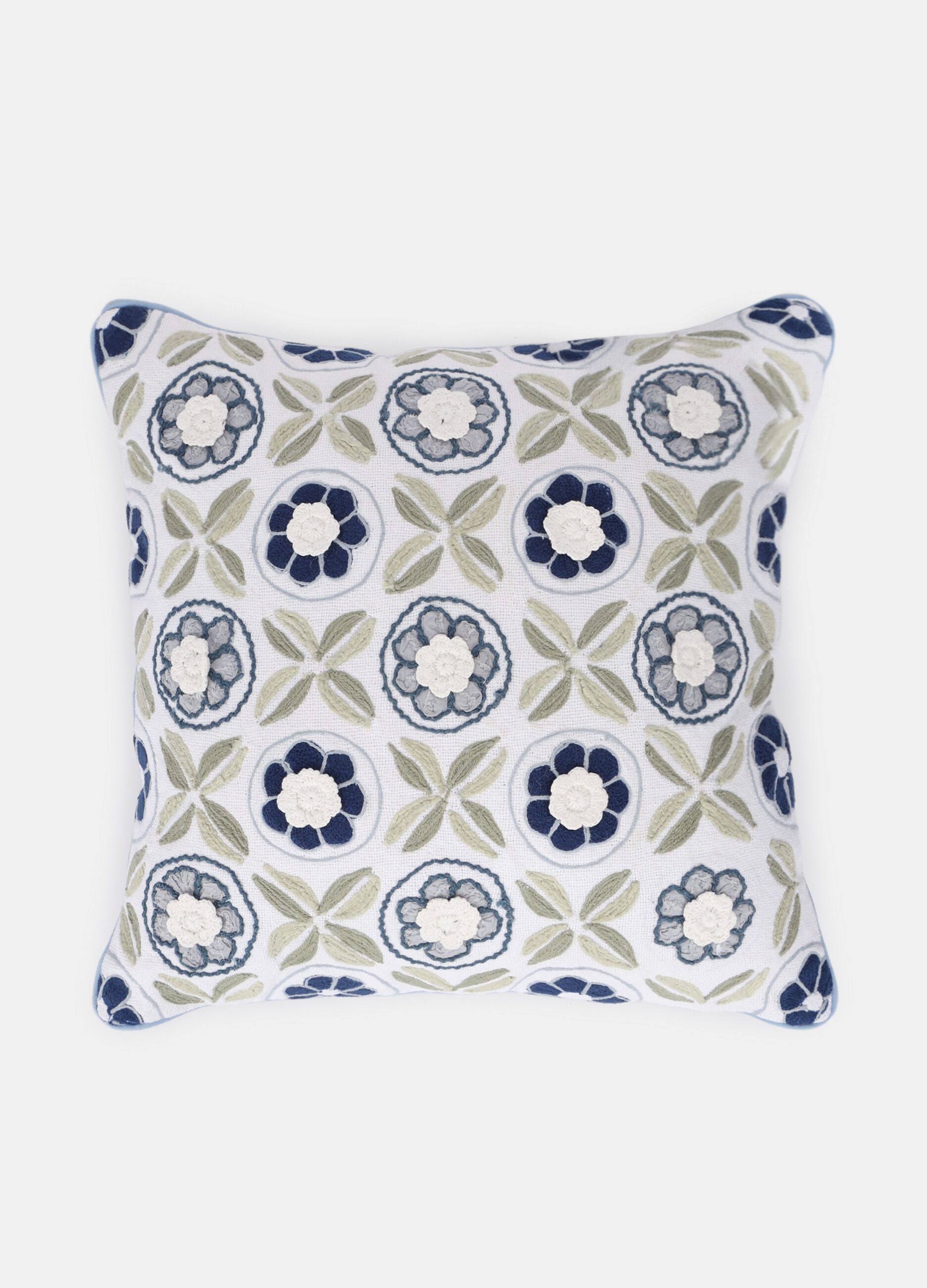 Cuscino quadrato ricamo fiori_0