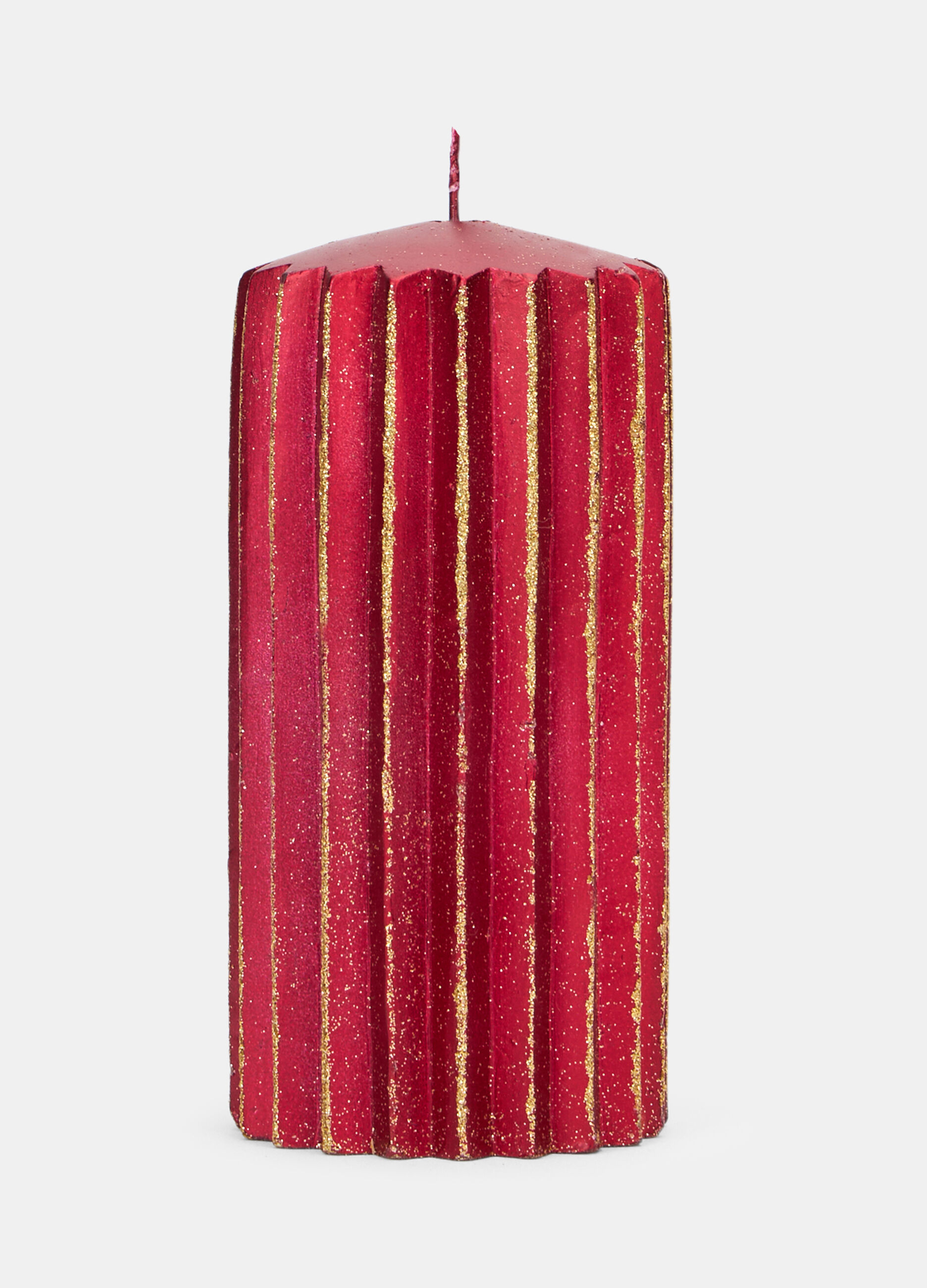 Candela scanalata con profili dorati_0