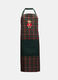 Grembiule lungo in cotone tartan con ricamo Teddy Bear_0