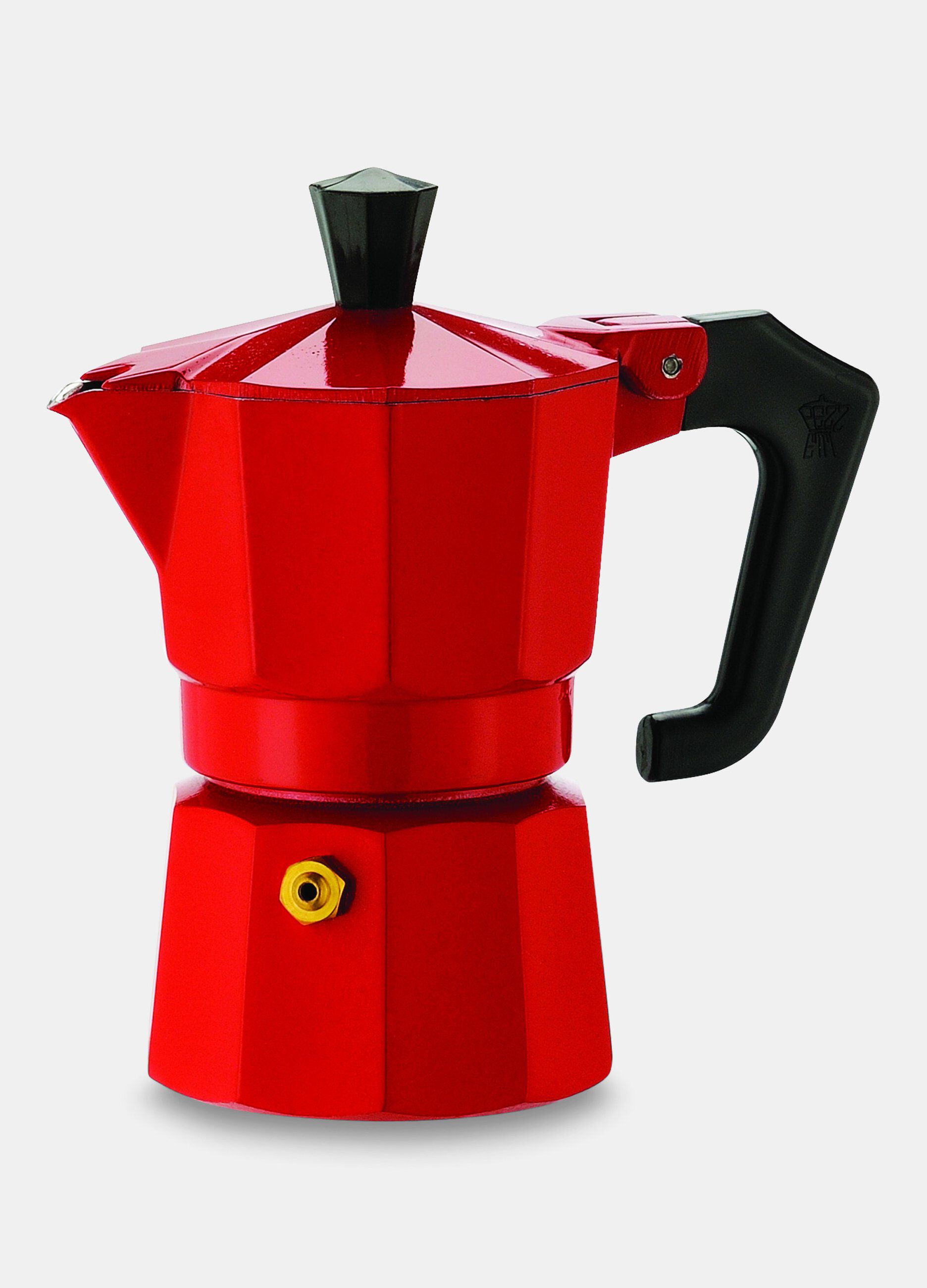 Caffettiera rossa una tazza_0