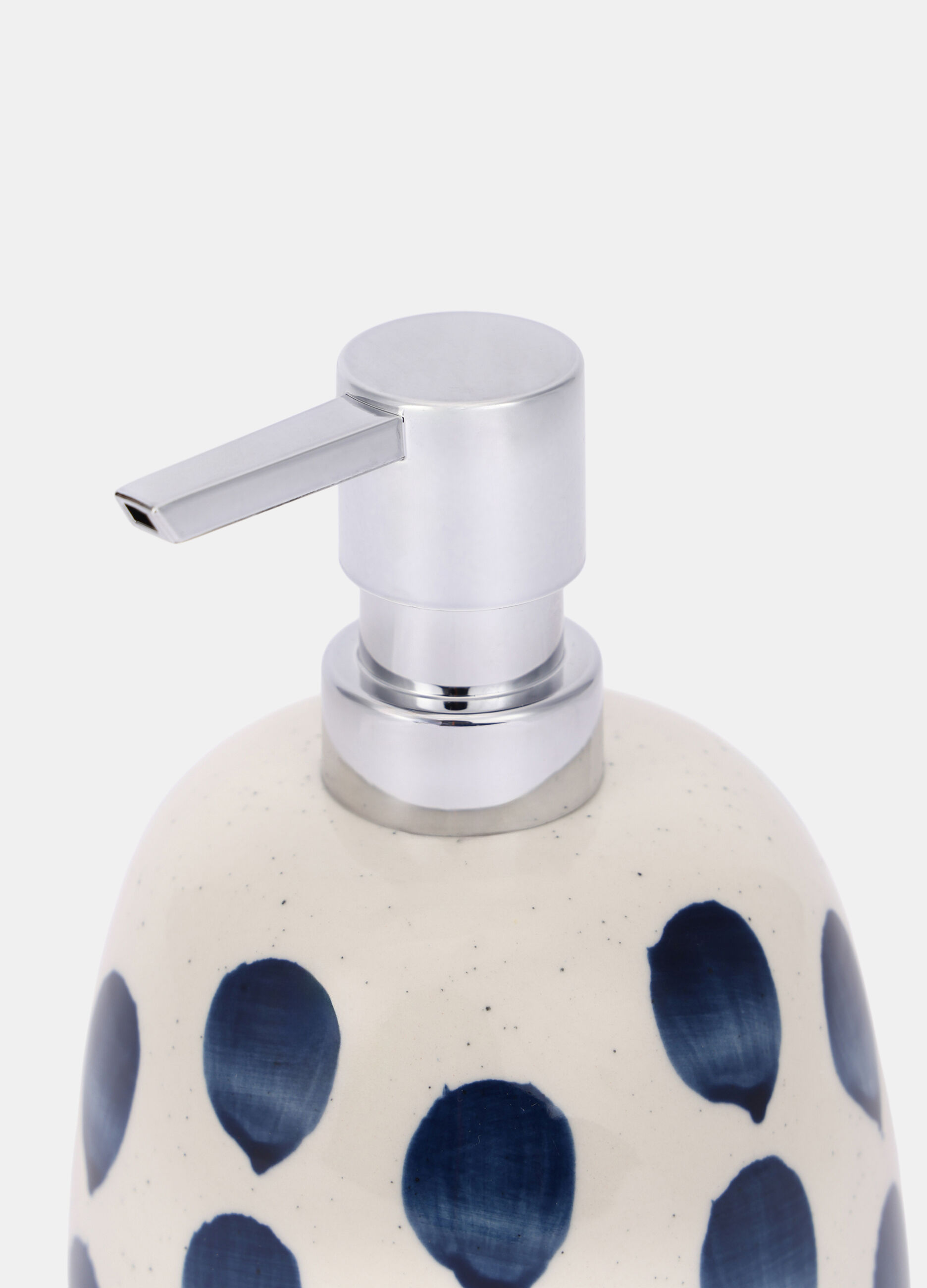 Dispenser porta sapone in ceramica a pois_1