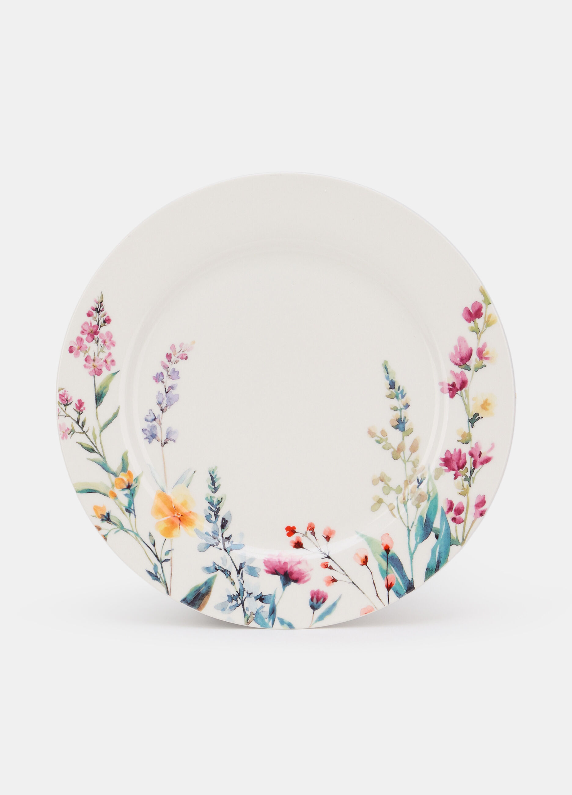 Piatto piano in ceramica a fiori_0