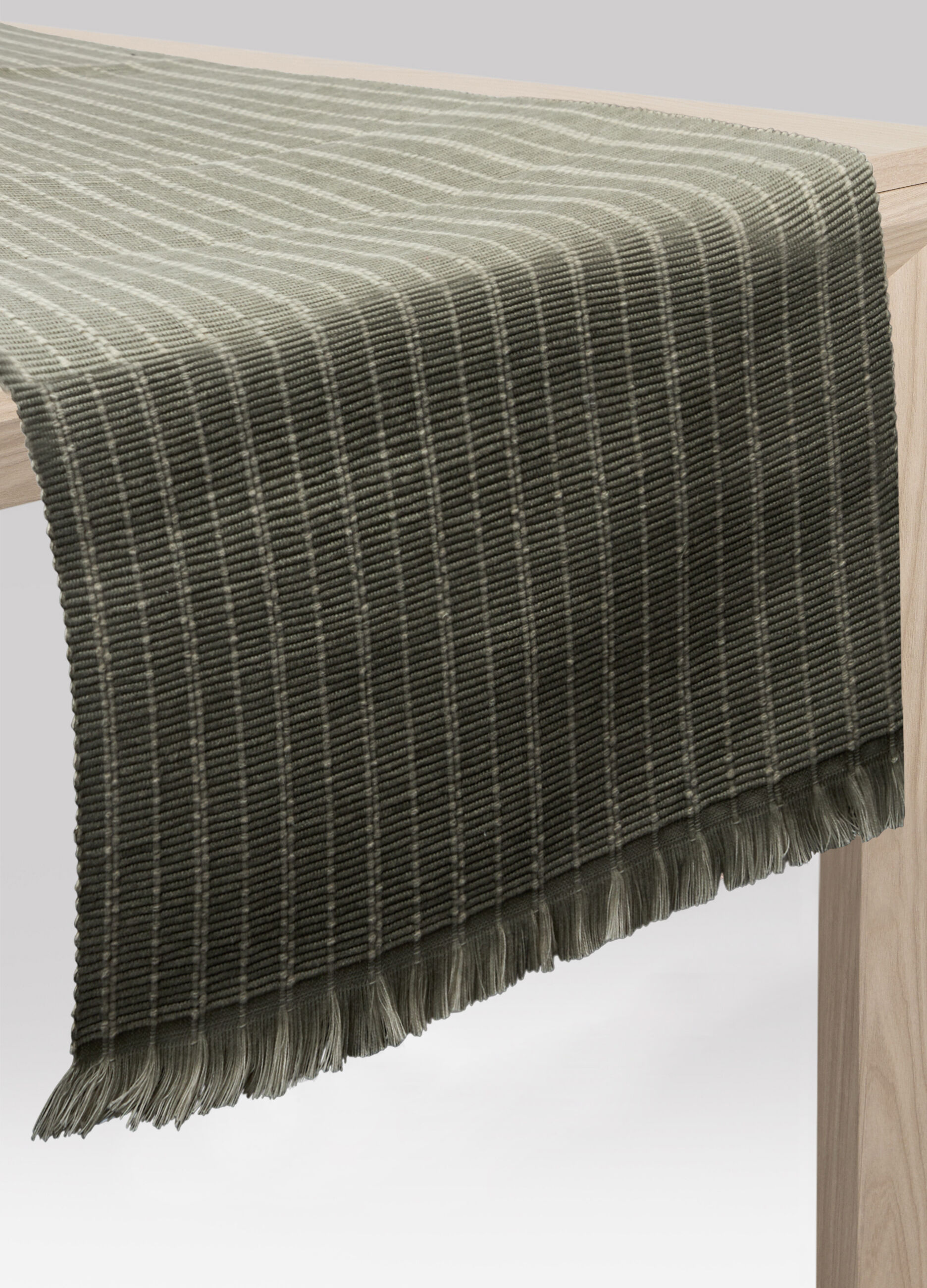 Runner in cotone con frange_0