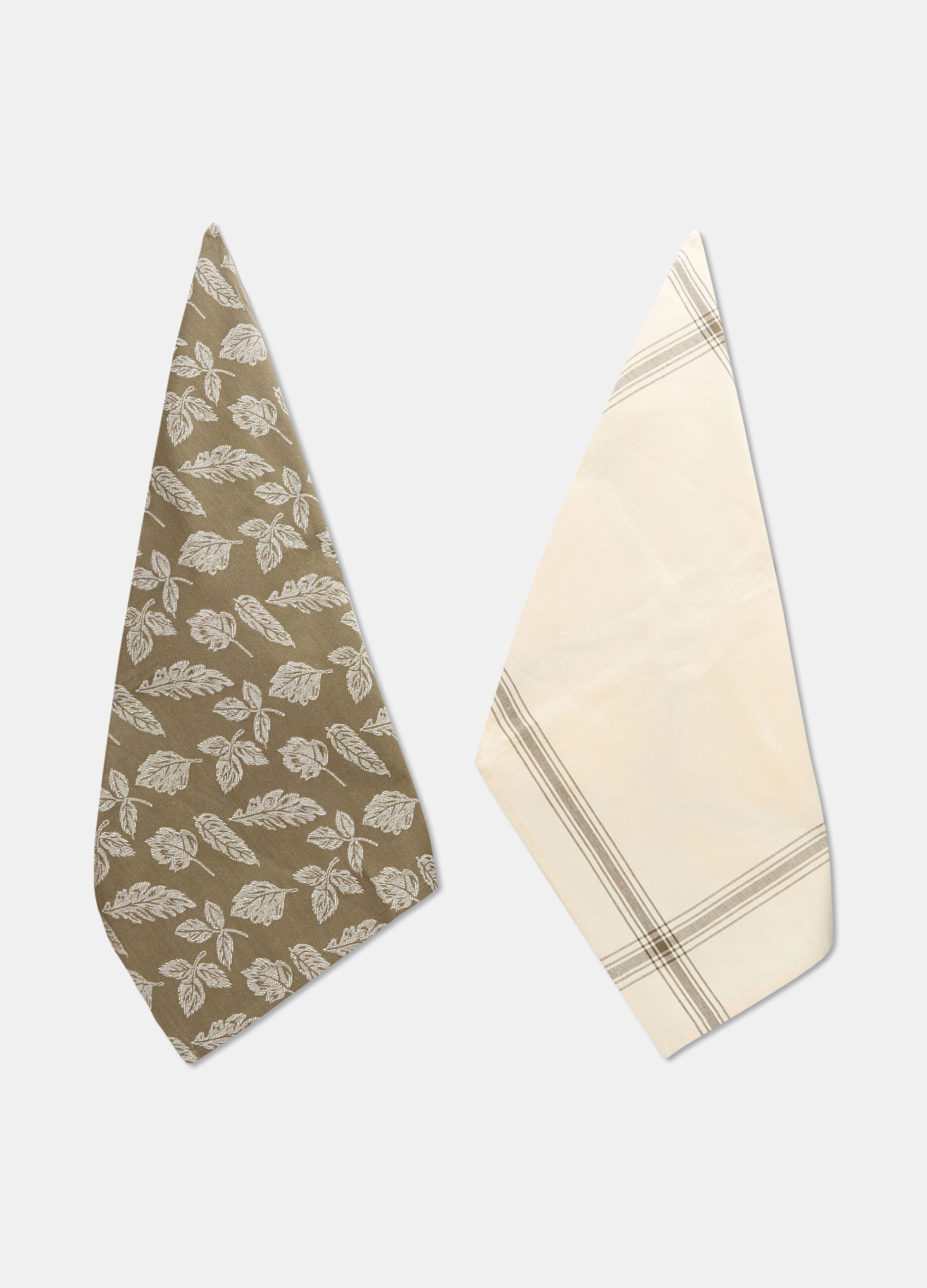 2 pack strofinacci in cotone foglie