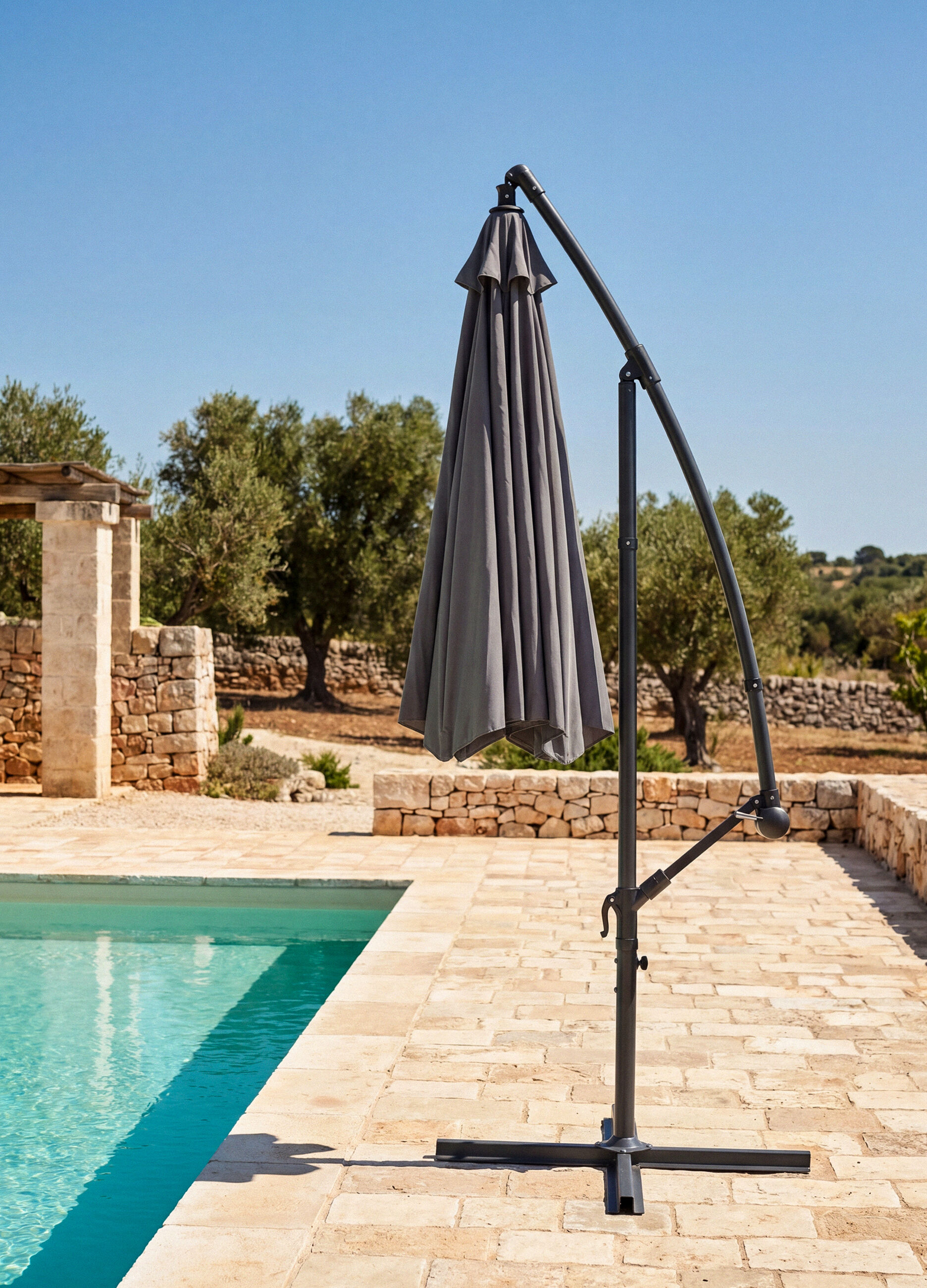 Ombrellone da giardino con base