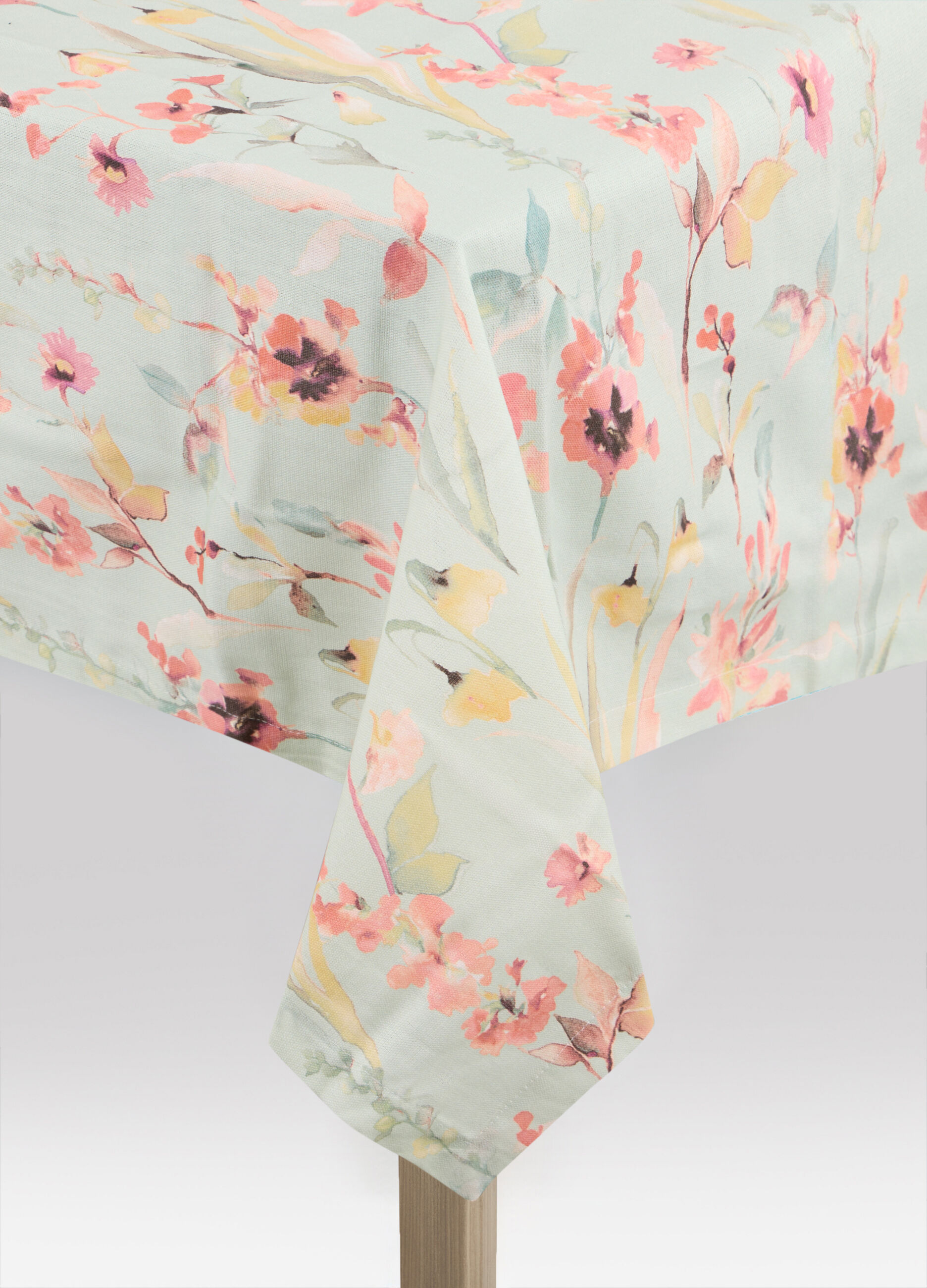 Tovaglia 6 posti in cotone a fiori rosa_0