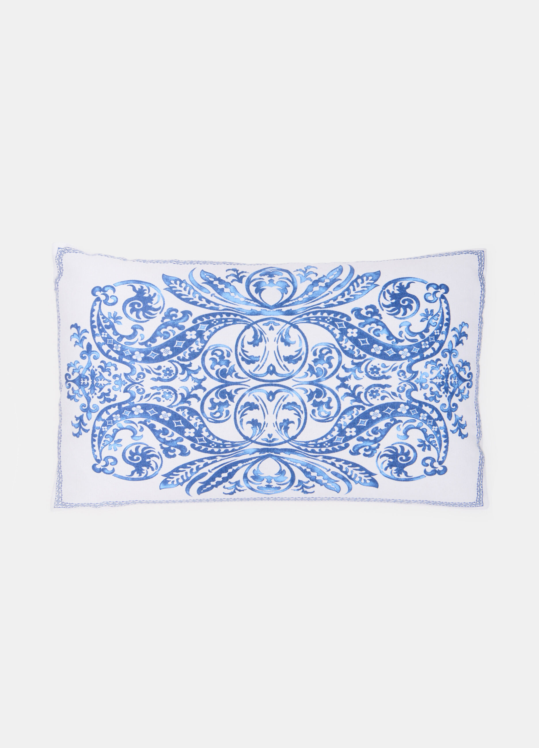 Rectangular filled cushion in printed cotton_0