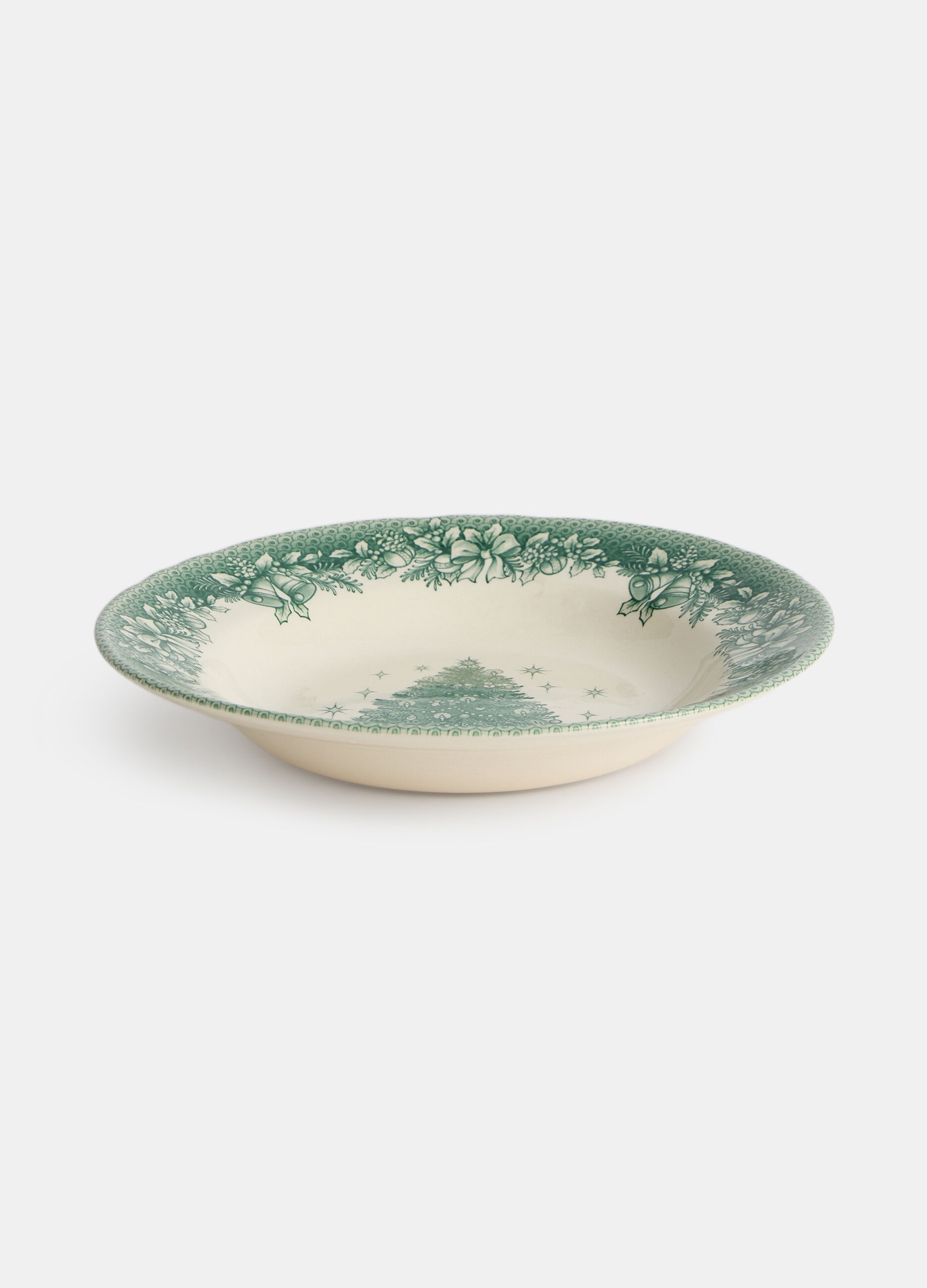 Piatto fondo natalizio in ceramica dipinta_0