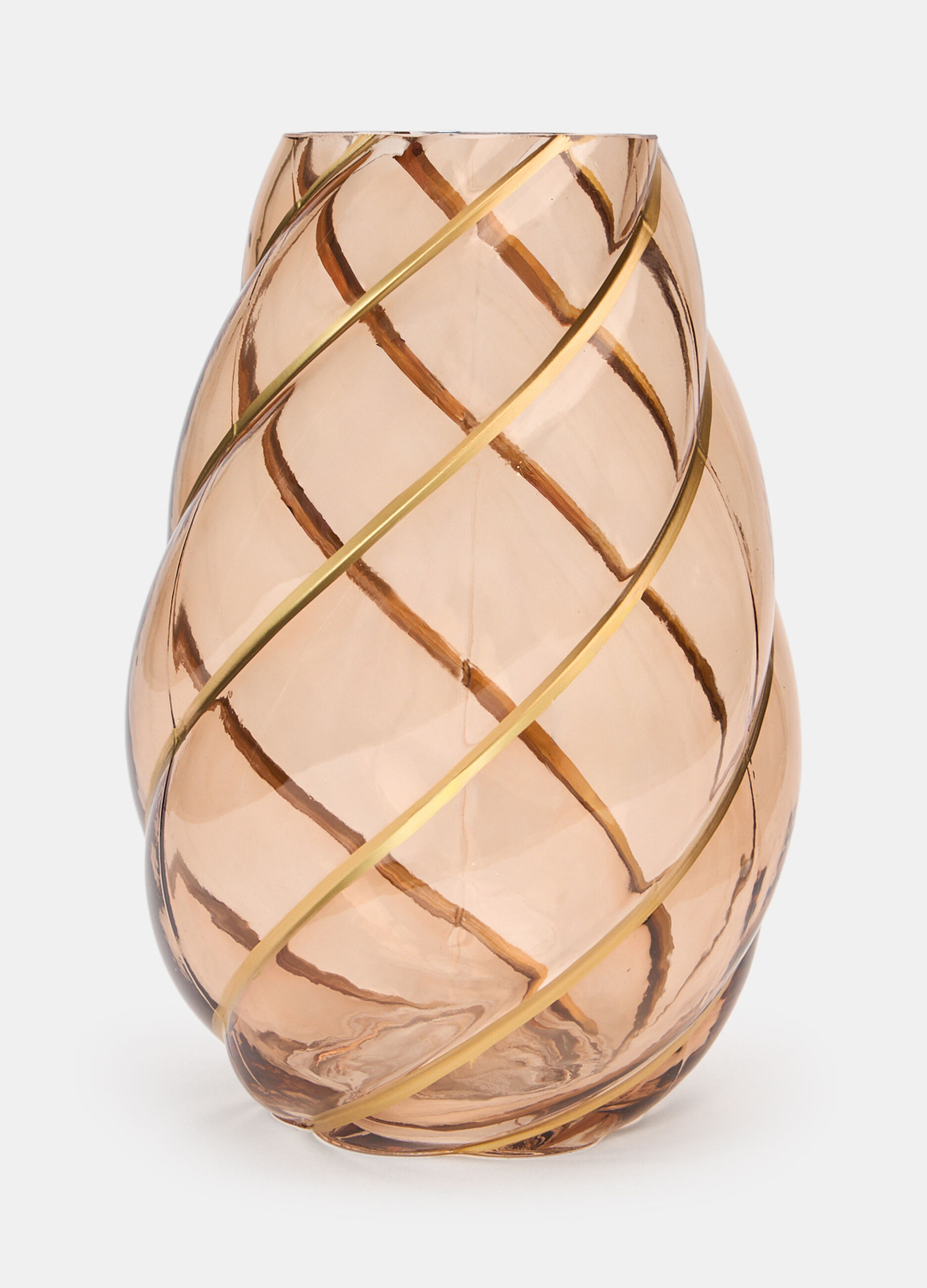 Vaso alto torchon fatto a mano in vetro_0