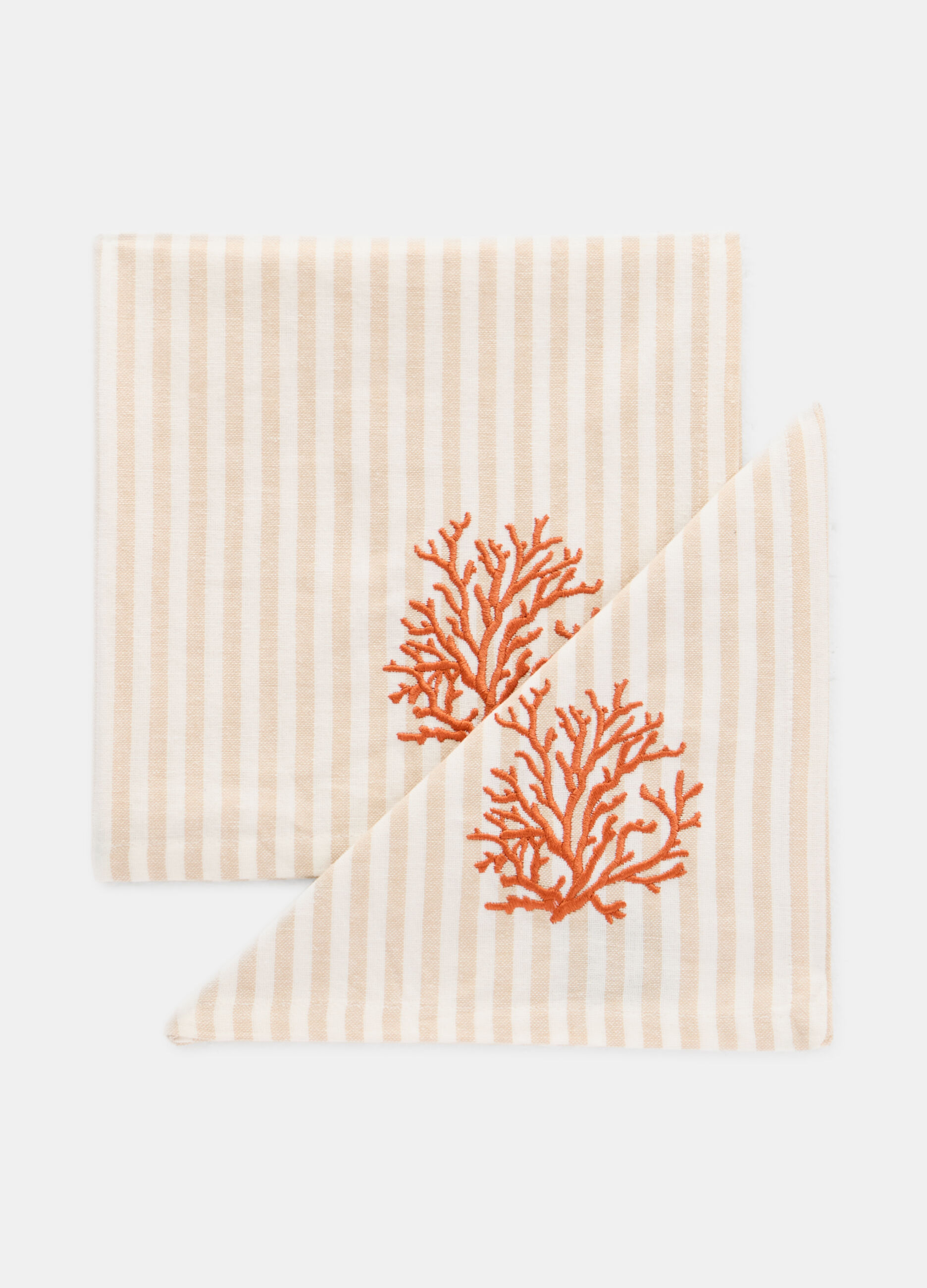 2 pack tovaglioli in cotone tinto filo con ricamo_0
