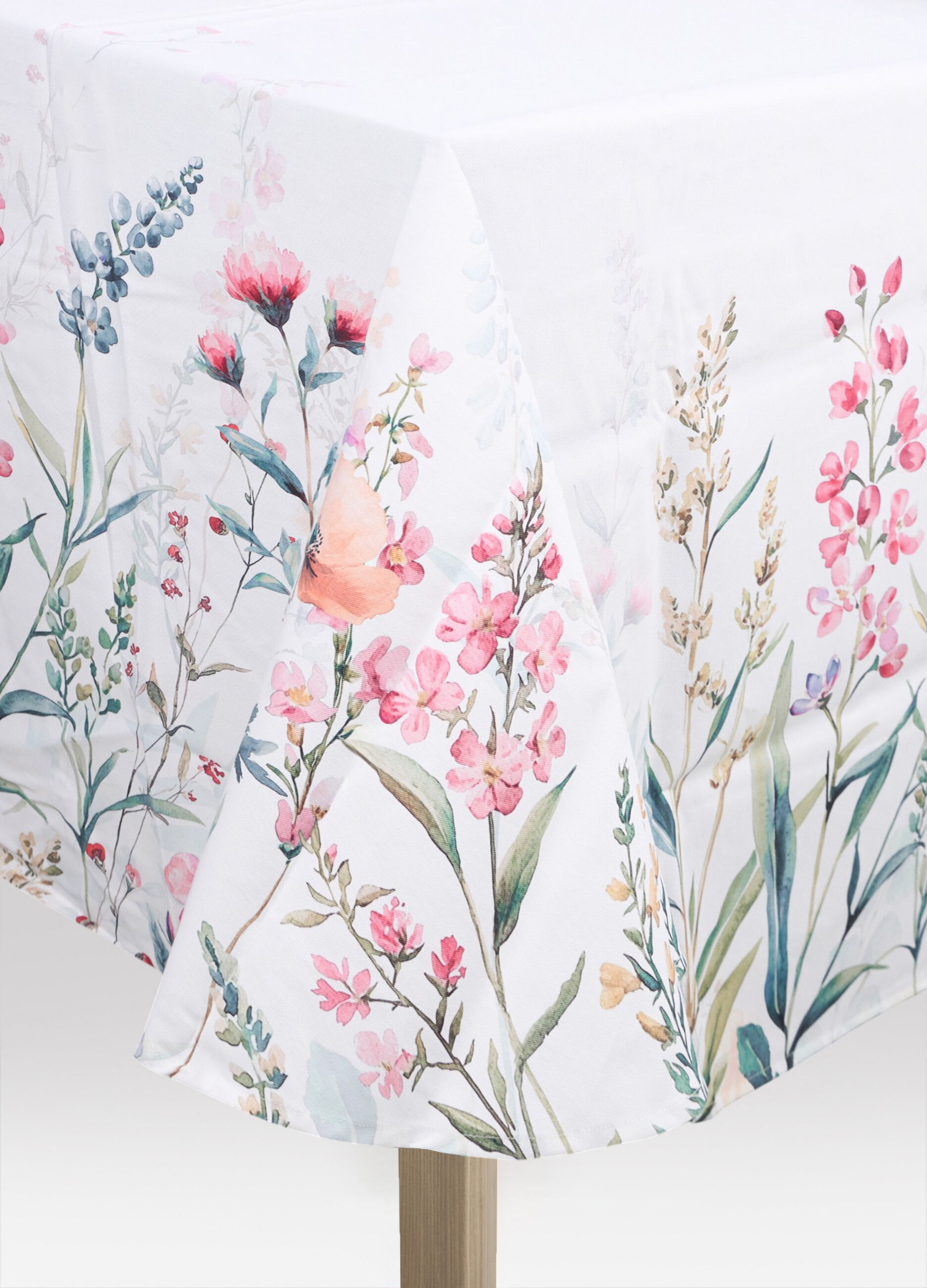 Tovaglia rotonda 6 posti in cotone a fiori_0