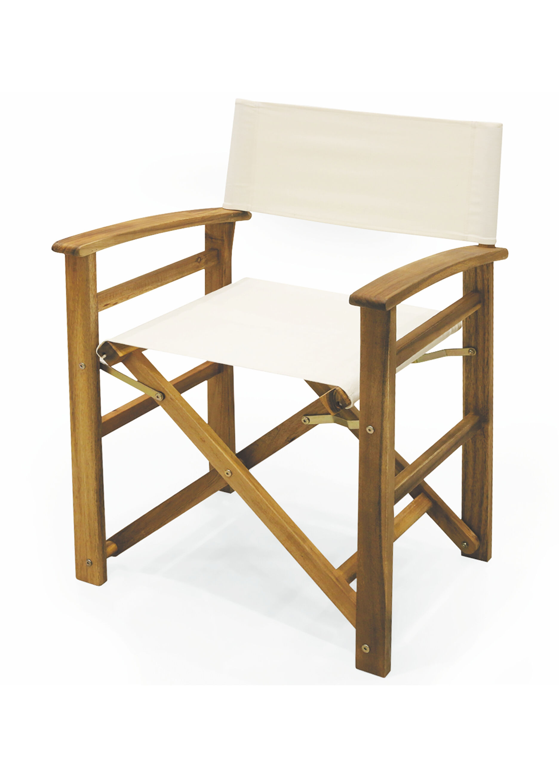 Sedia pieghevole in legno e tela_0
