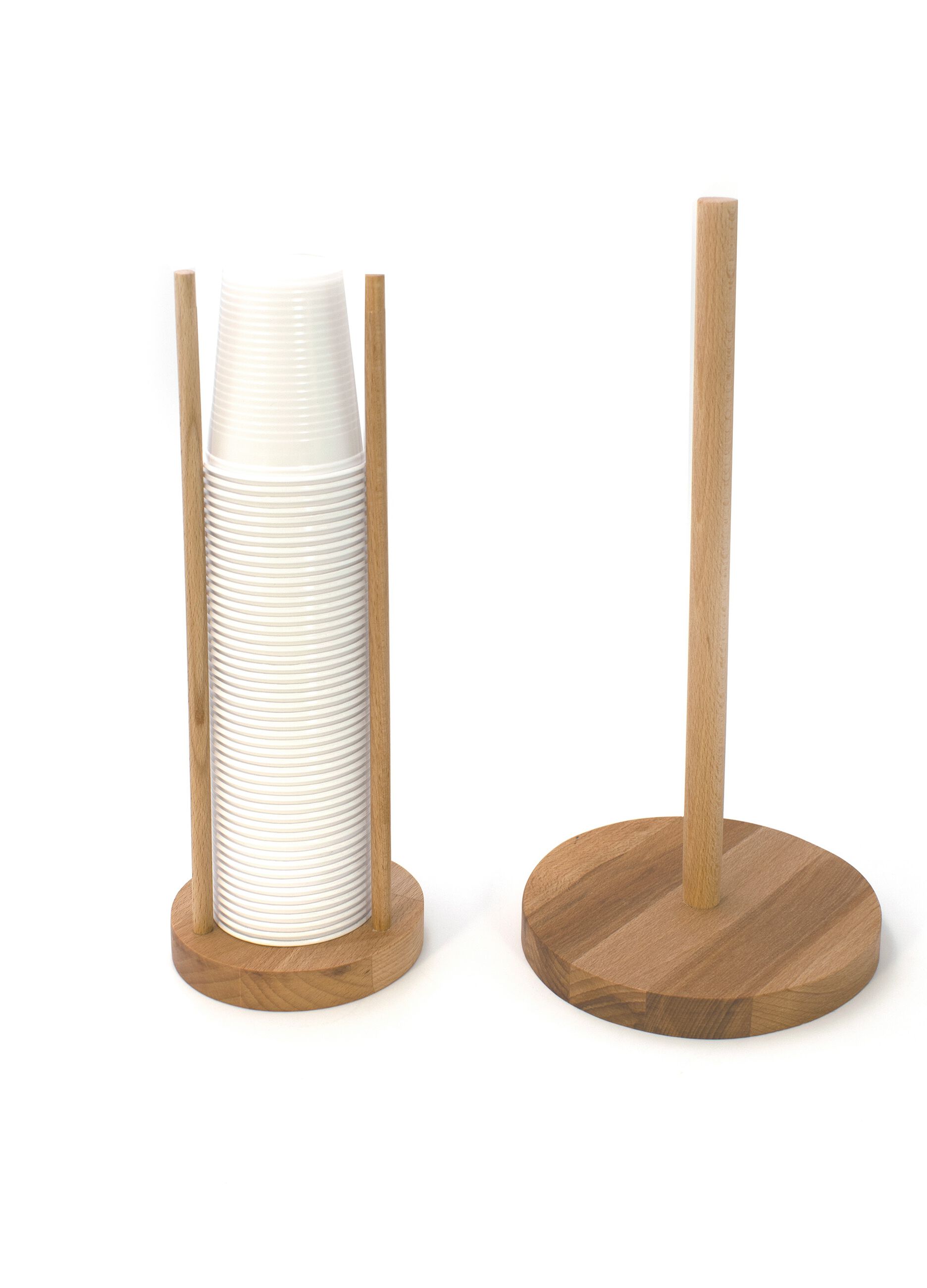 Porta bicchieri in legno di faggio massello Made in Italy_0