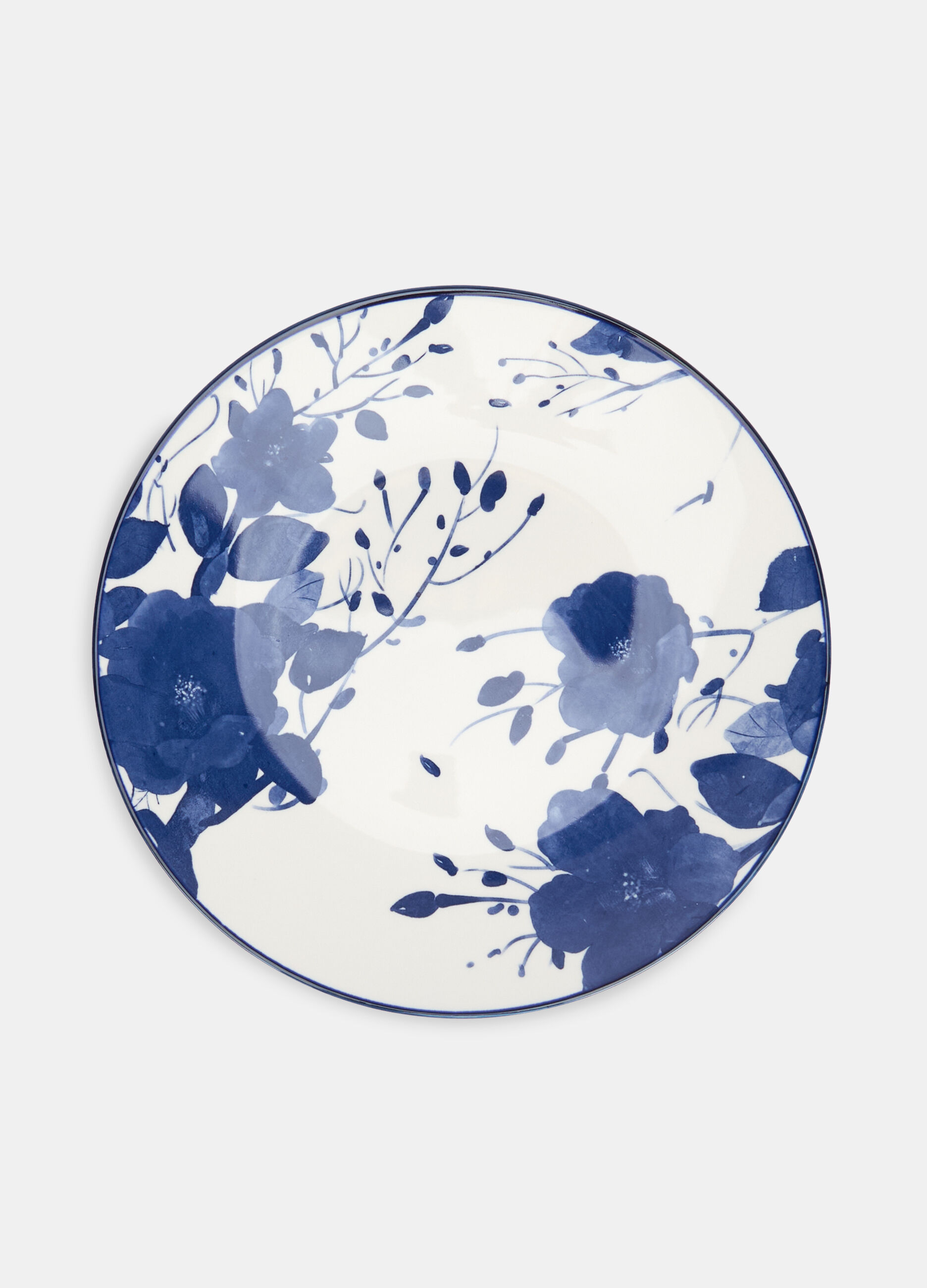 Piatto piano in ceramica a fiori_0