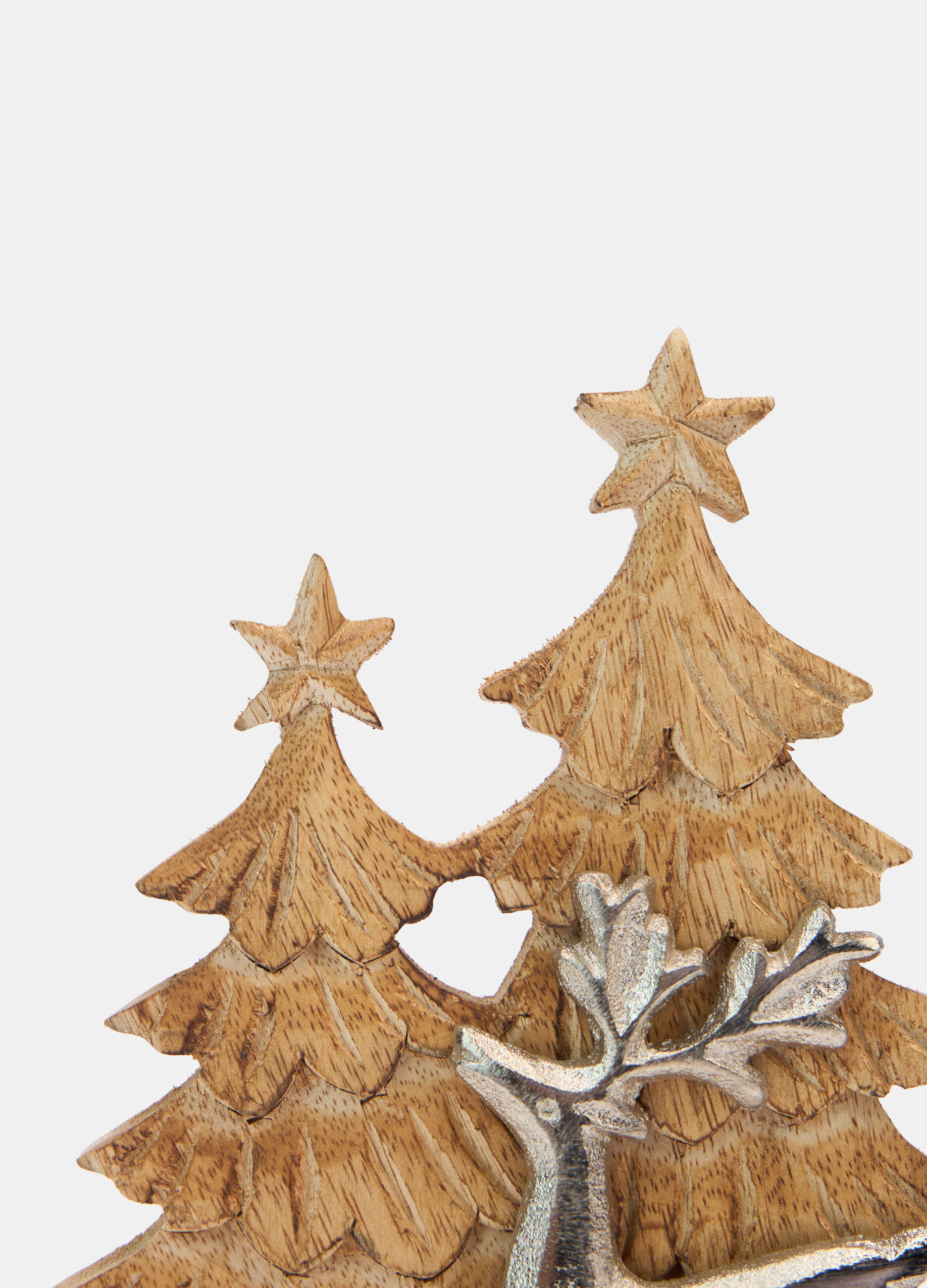 Decorazione grande abeti e renna in legno_1