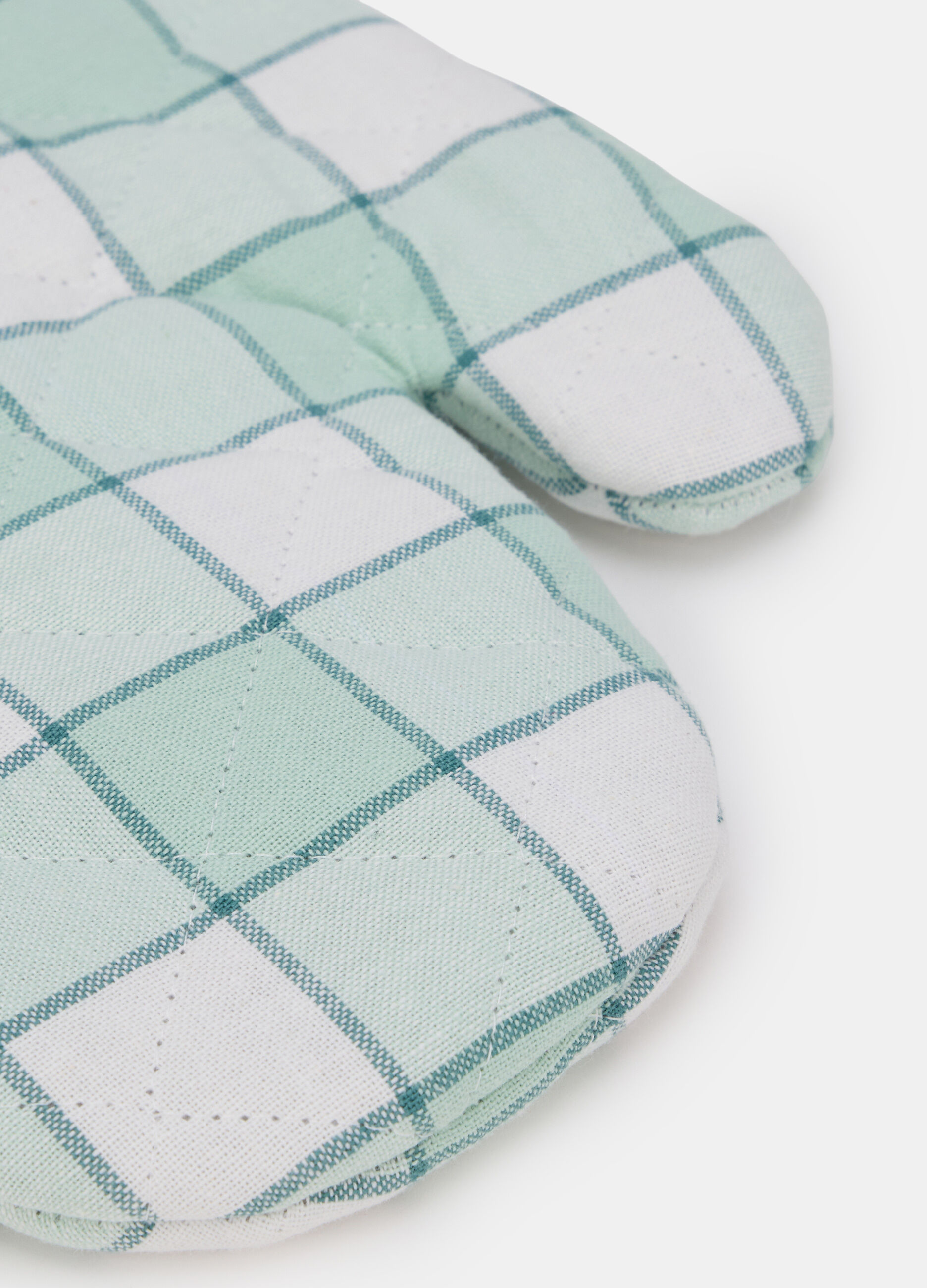 Guanto da forno in cotone a quadretti_1