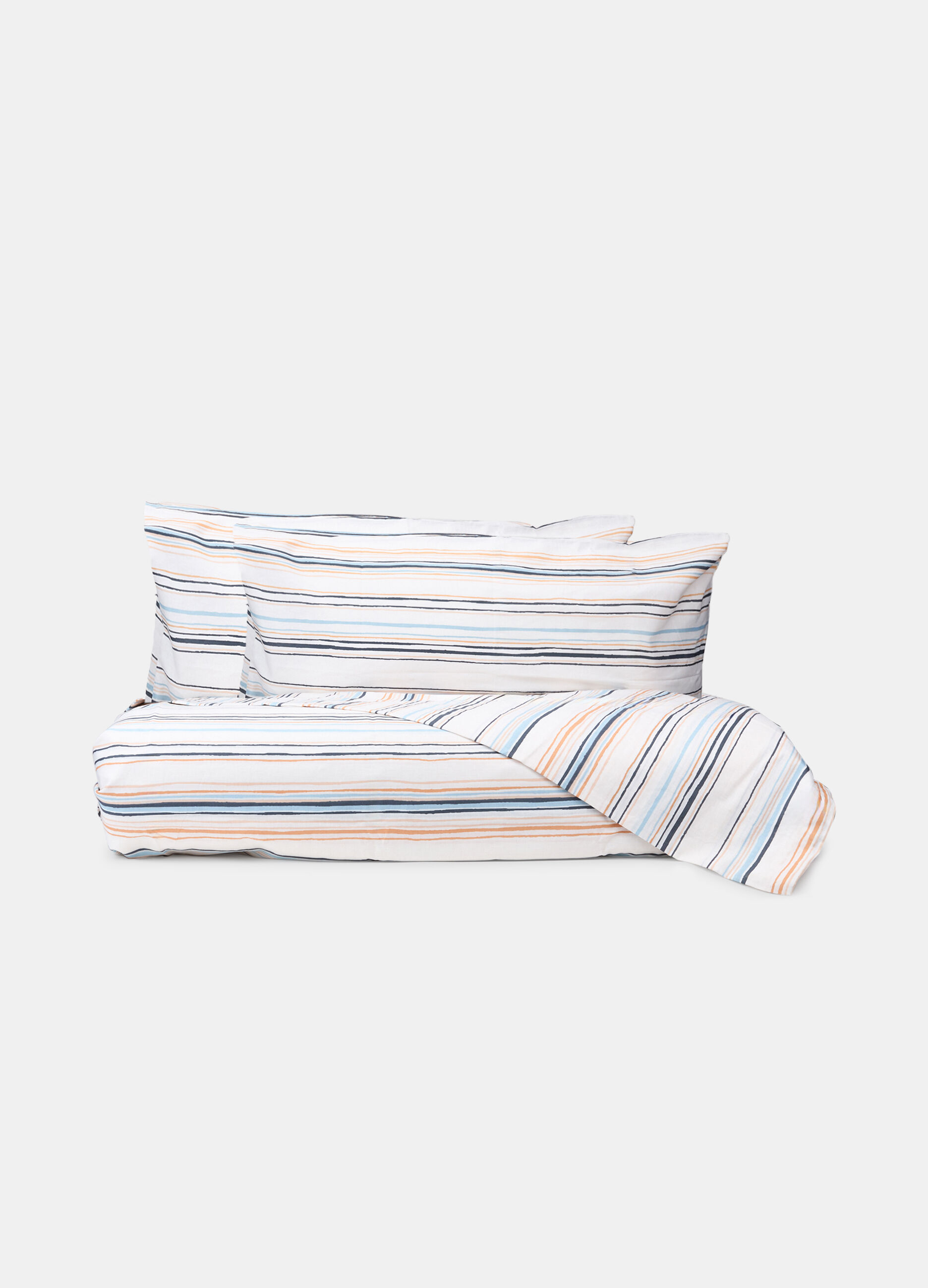 Parure copripiumino matrimoniale a righe_0