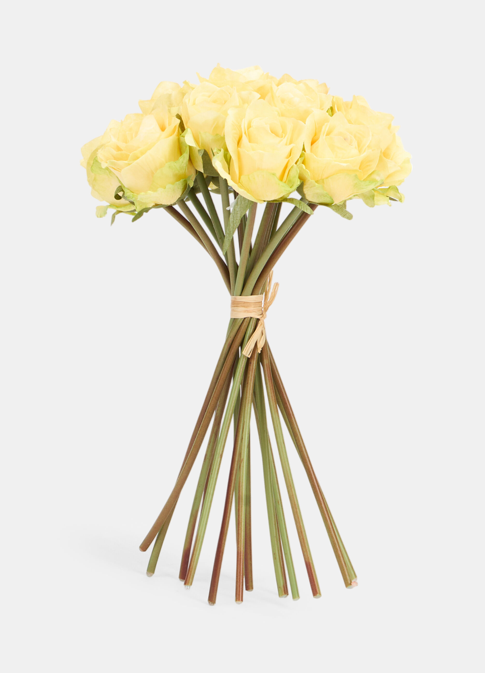 Mazzo di rose gialle finte_0