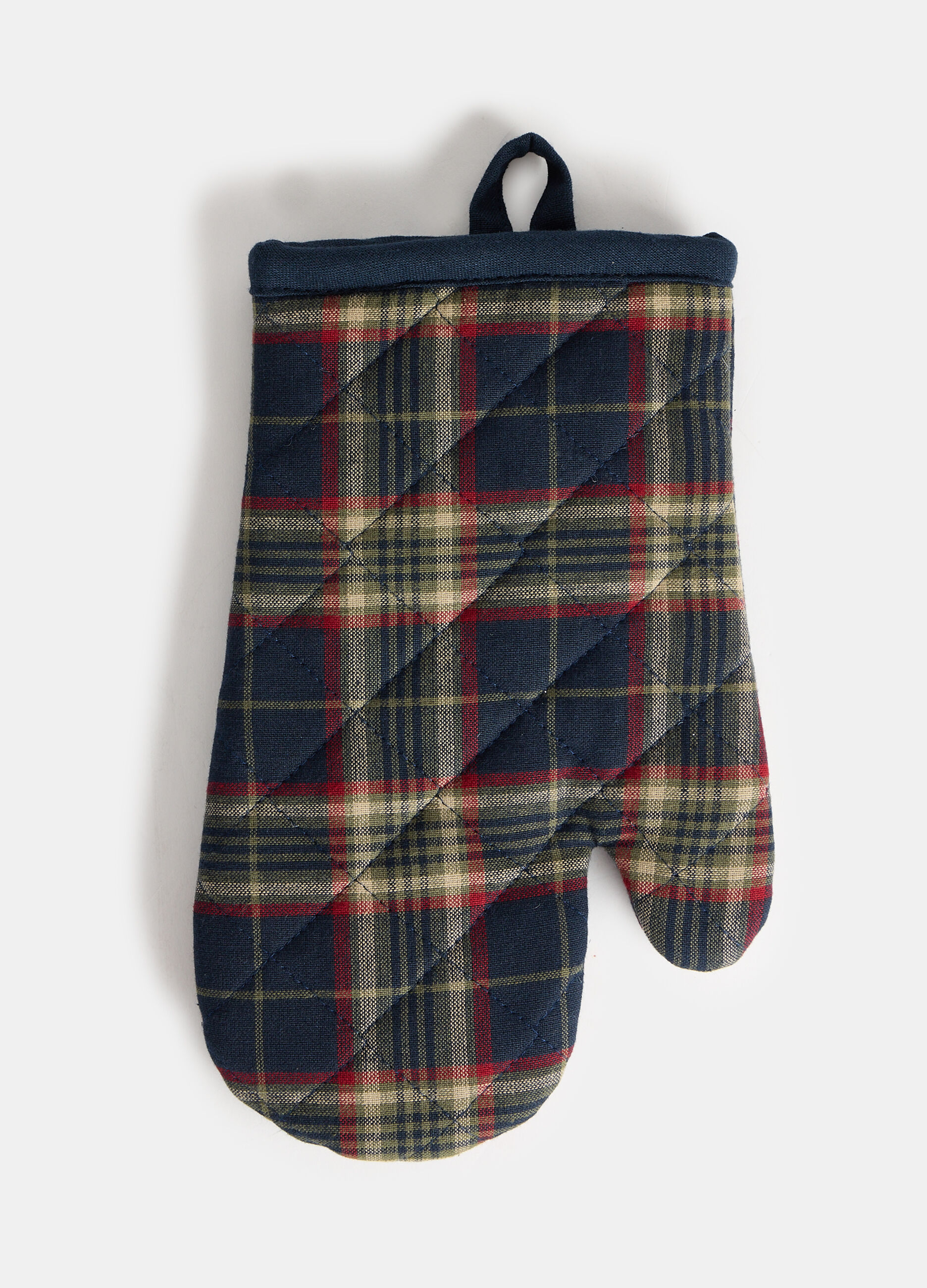 Guanto da forno in cotone tartan_0