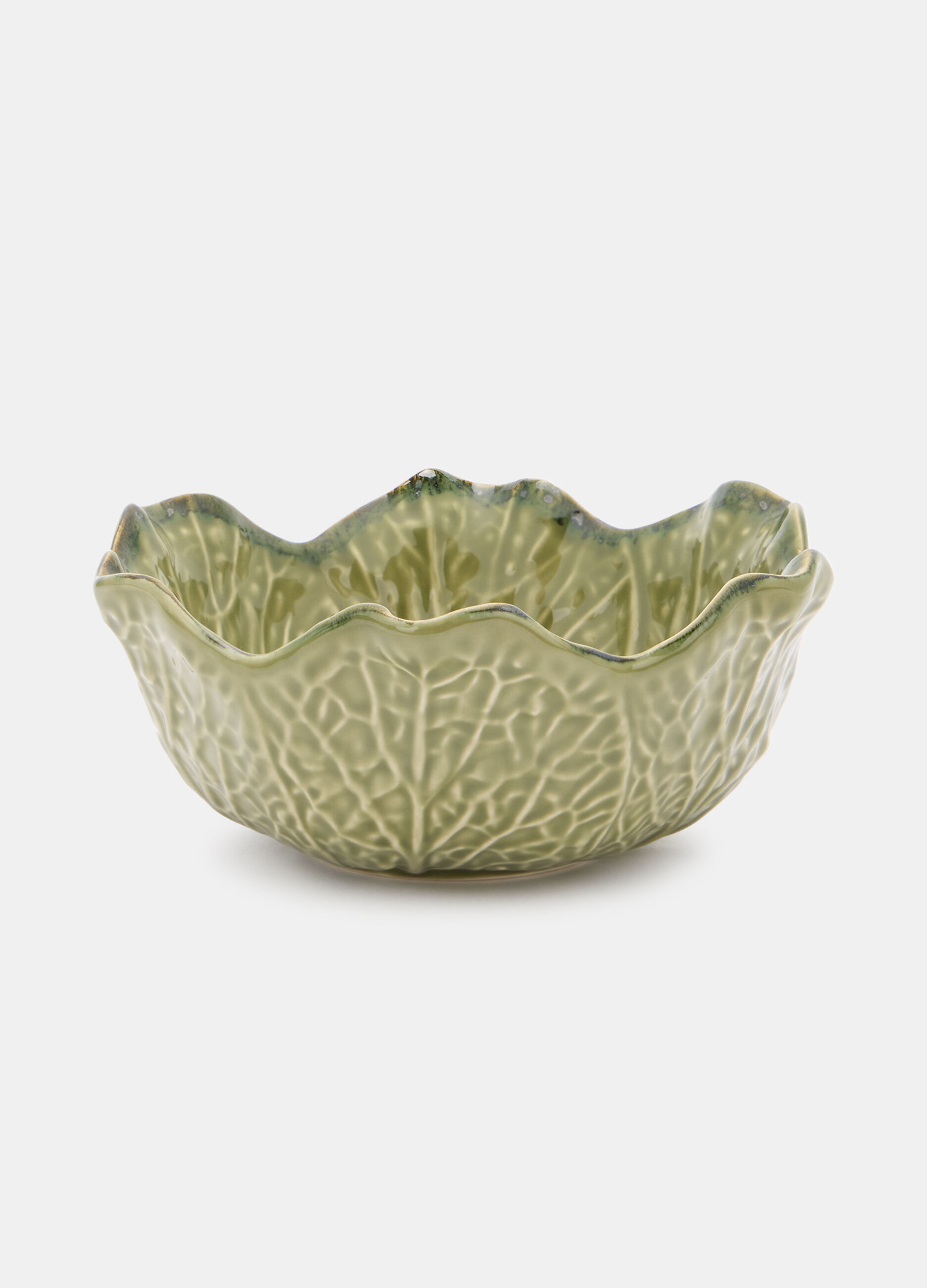 Insalatiera grande foglia di cavolo in ceramica_0