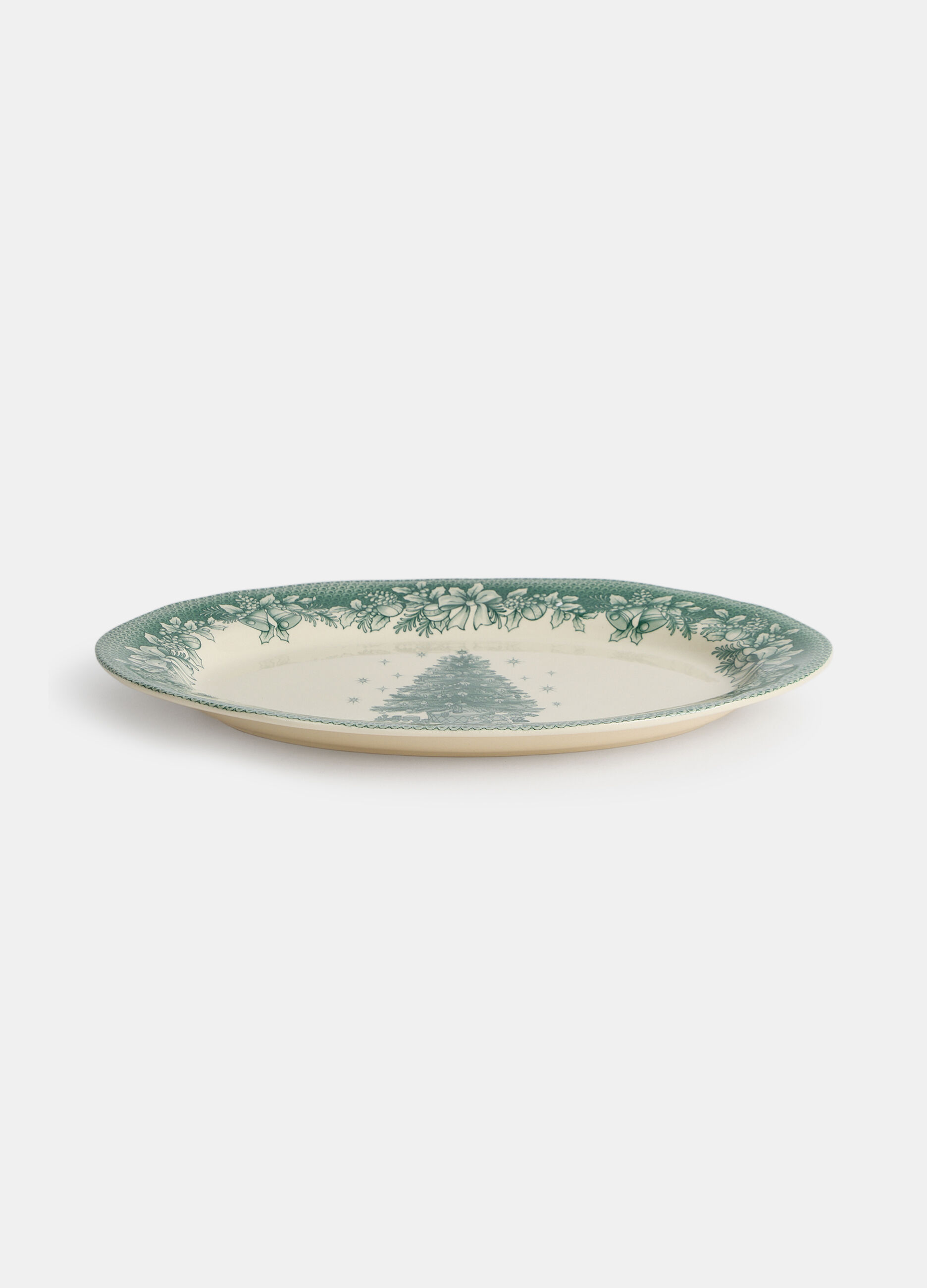 Piatto da portata natalizio in ceramica dipinta_0