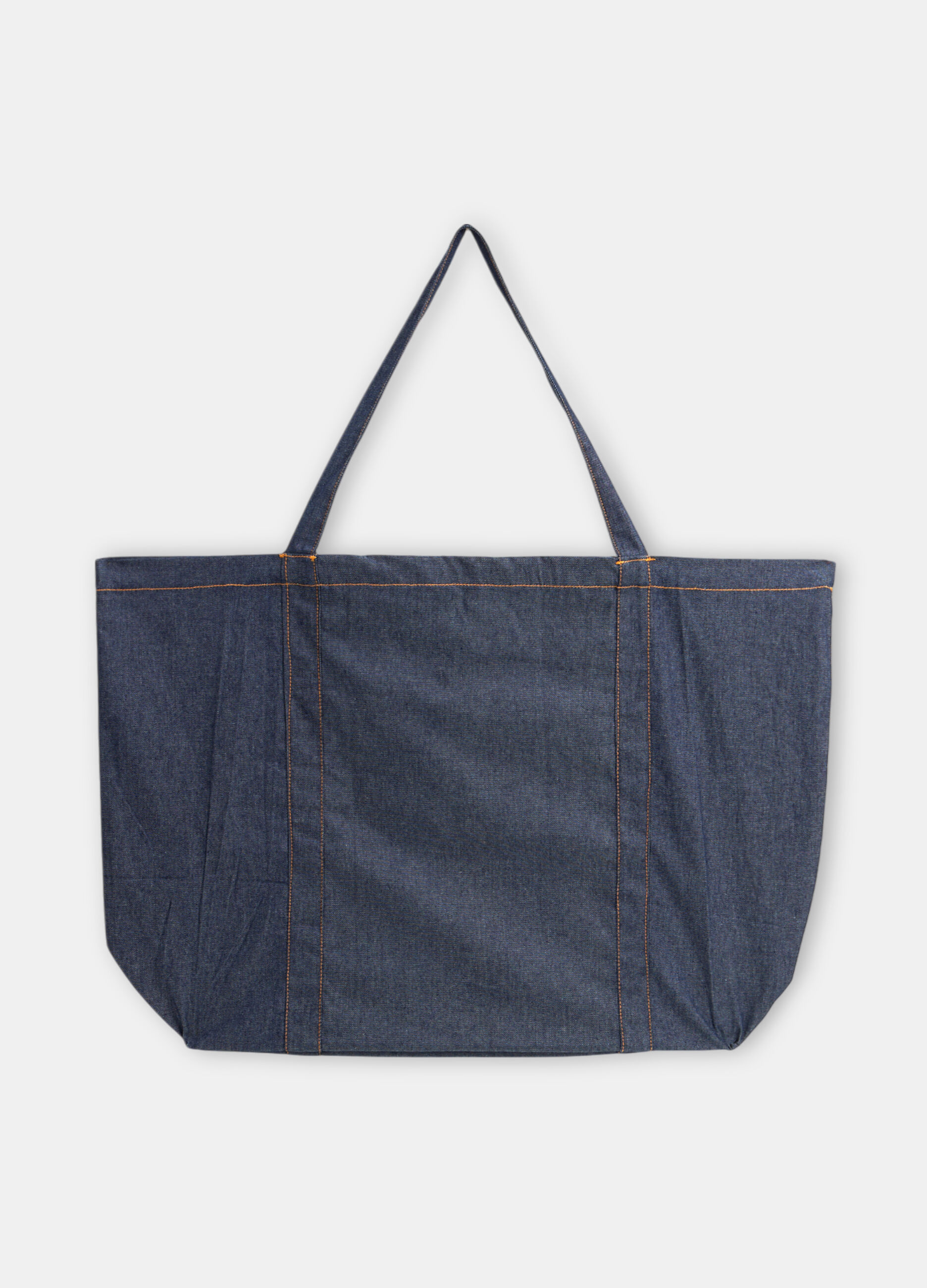 Shopper oversize in puro cotone effetto denim_0