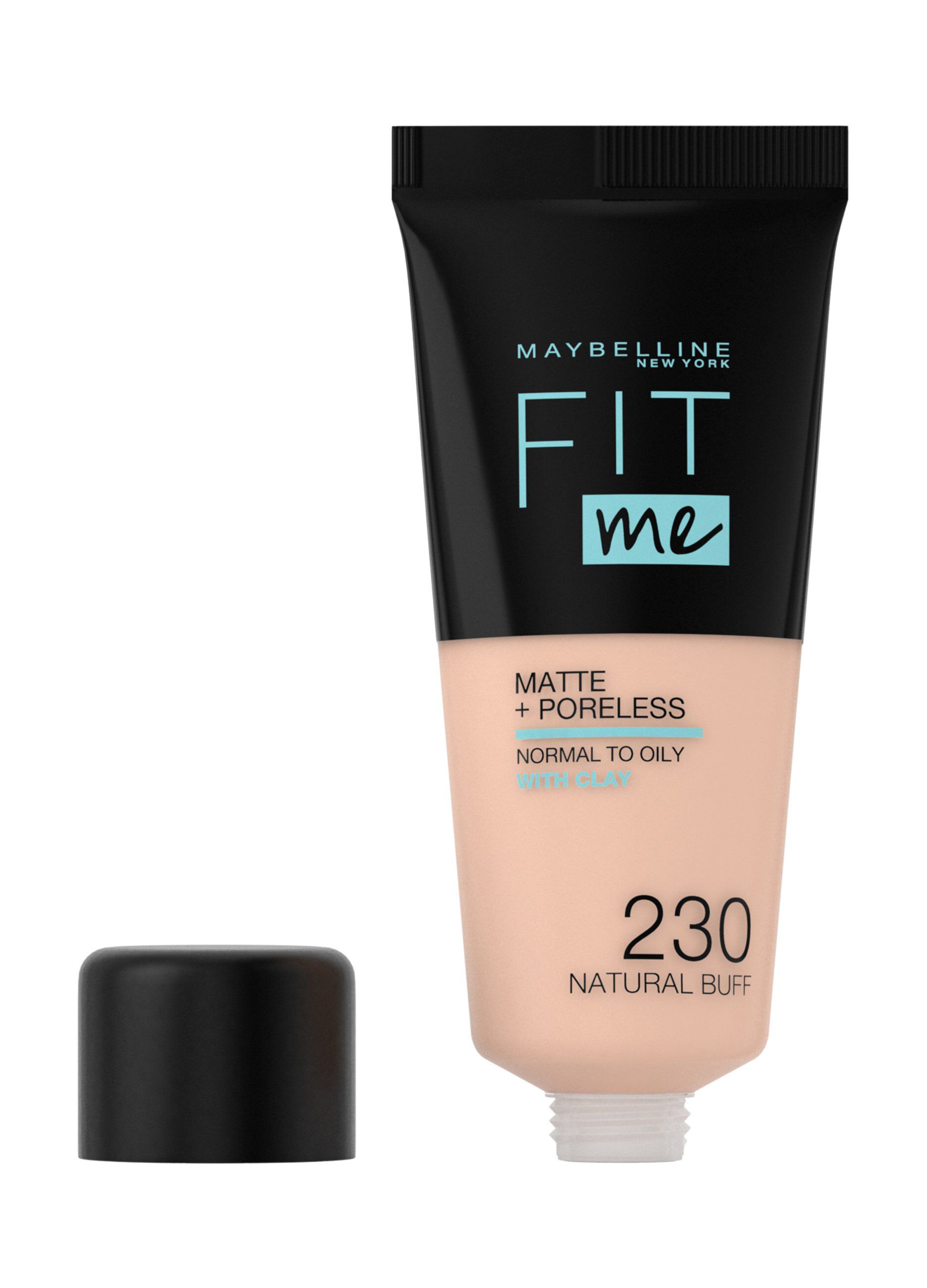 Maybelline New York Fondotinta Fit Me Matte&Poreless, Finish Opacizzante e Fissante, Tonalità: 230 Natural Buff._1