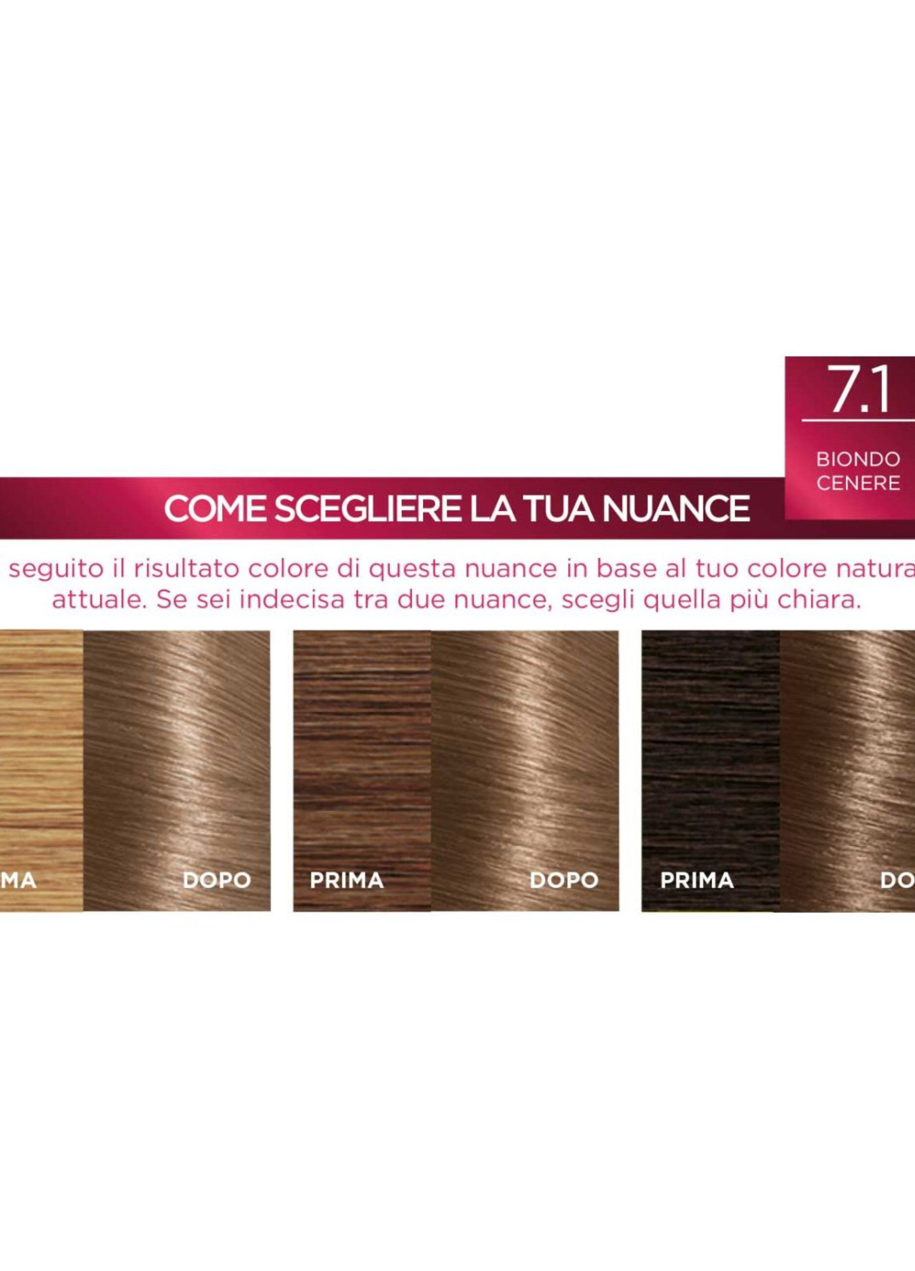 L'Oréal Paris Tinta Capelli Excellence, Copre i capelli bianchi, colore ricco, luminoso e a lunga durata, 7.1 Biondo Cenere.