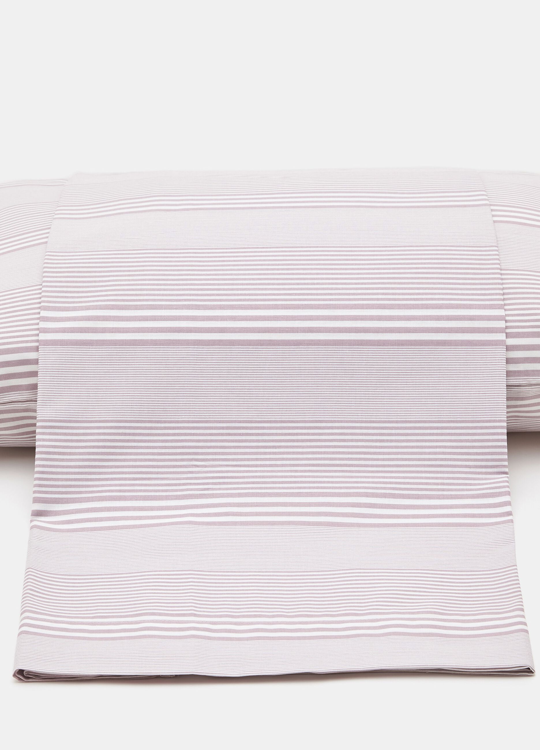 Lenzuolo rigato in puro cotone_0