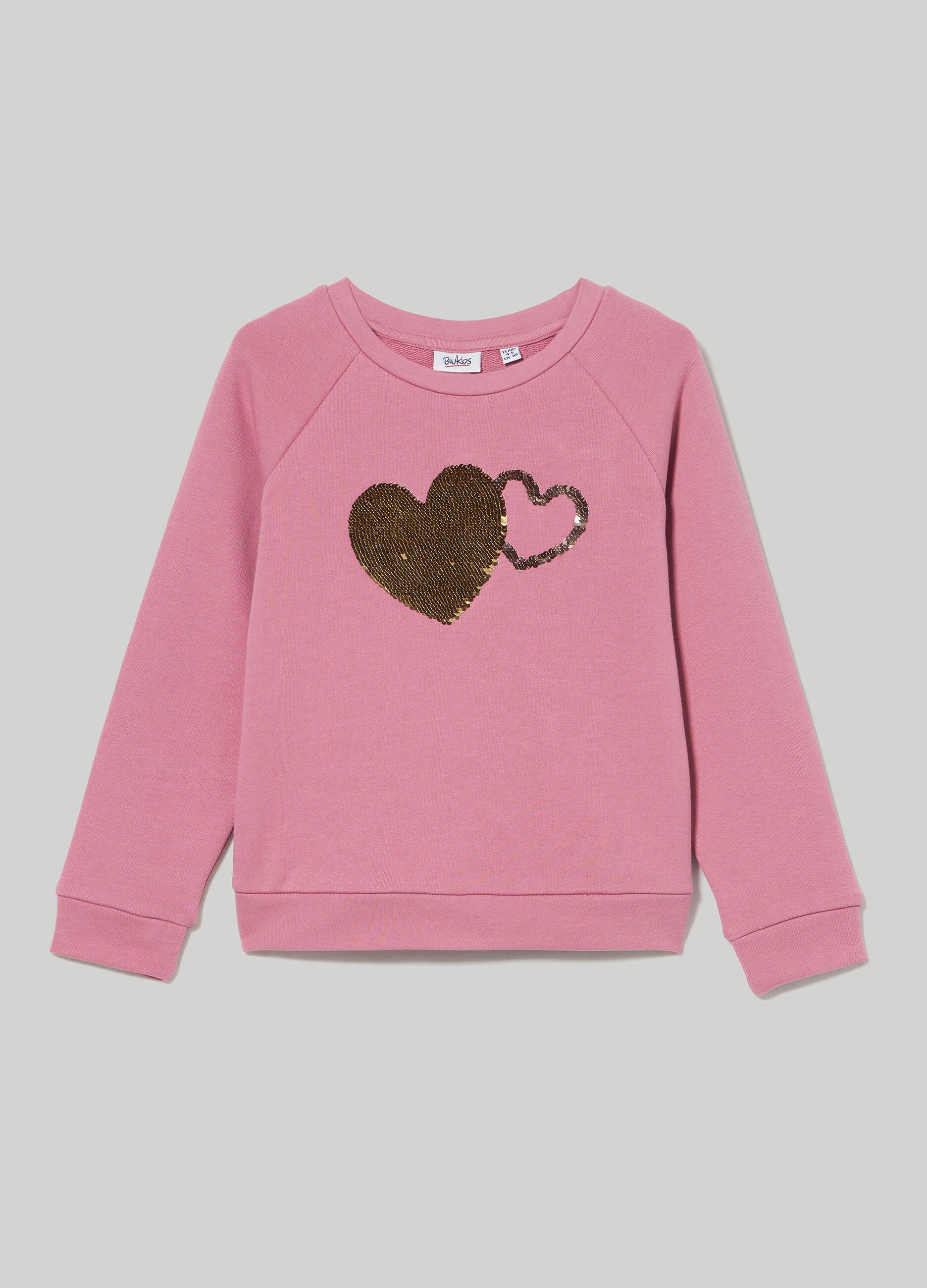 Felpa girocollo con paillettes reversibili bambina