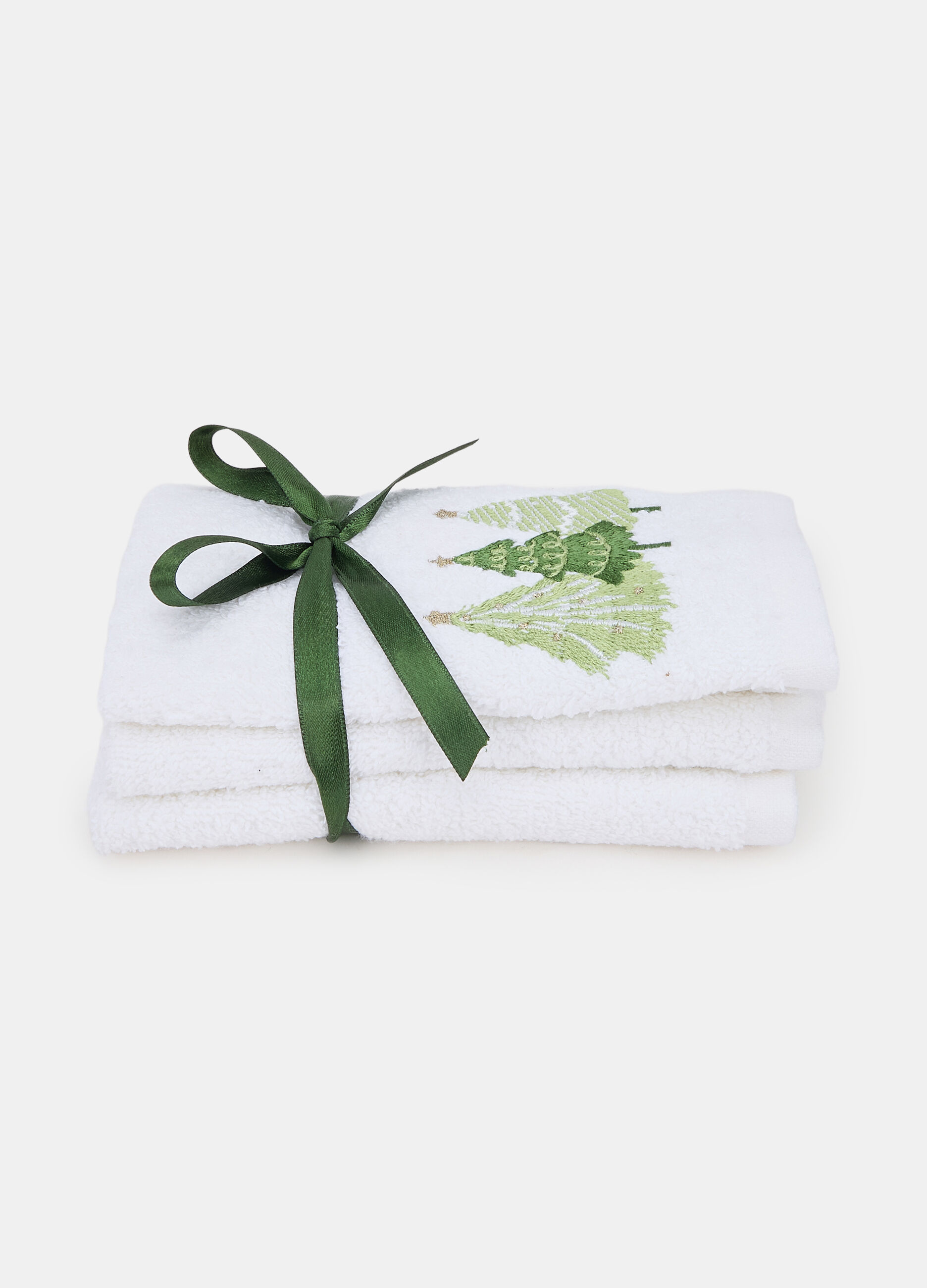 3 pack lavette ospiti con ricamo abeti_2