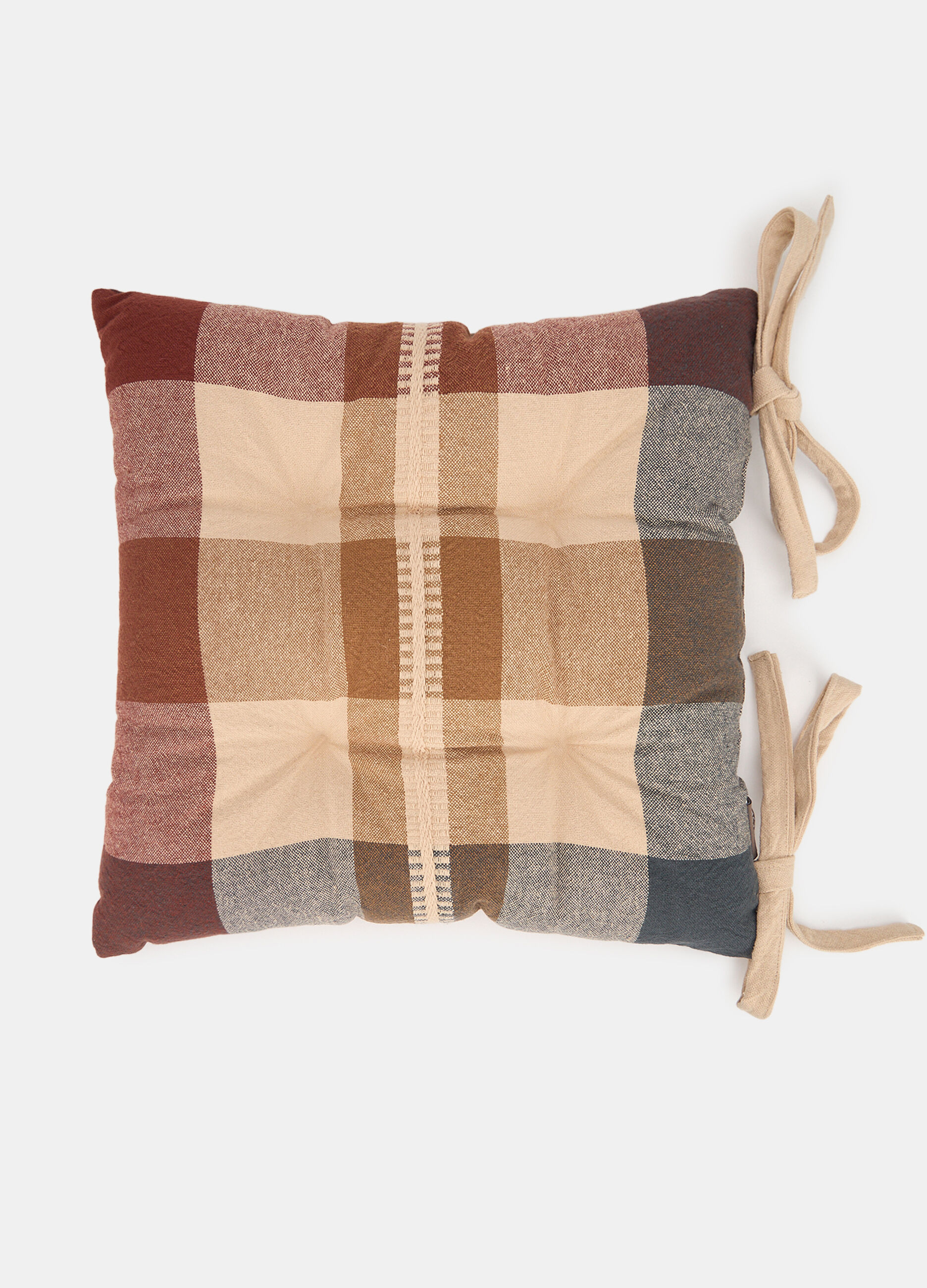 Cuscino coprisedia quadrato in cotone grezzo