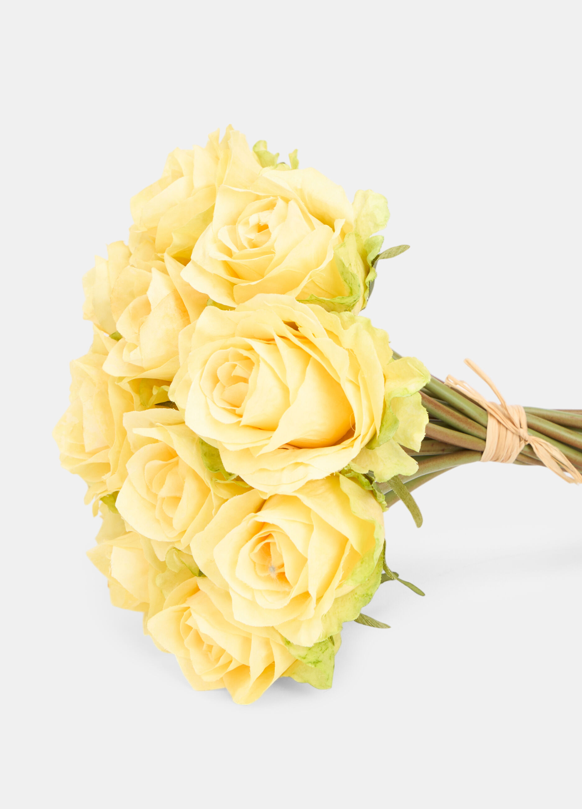 Mazzo di rose gialle finte_1