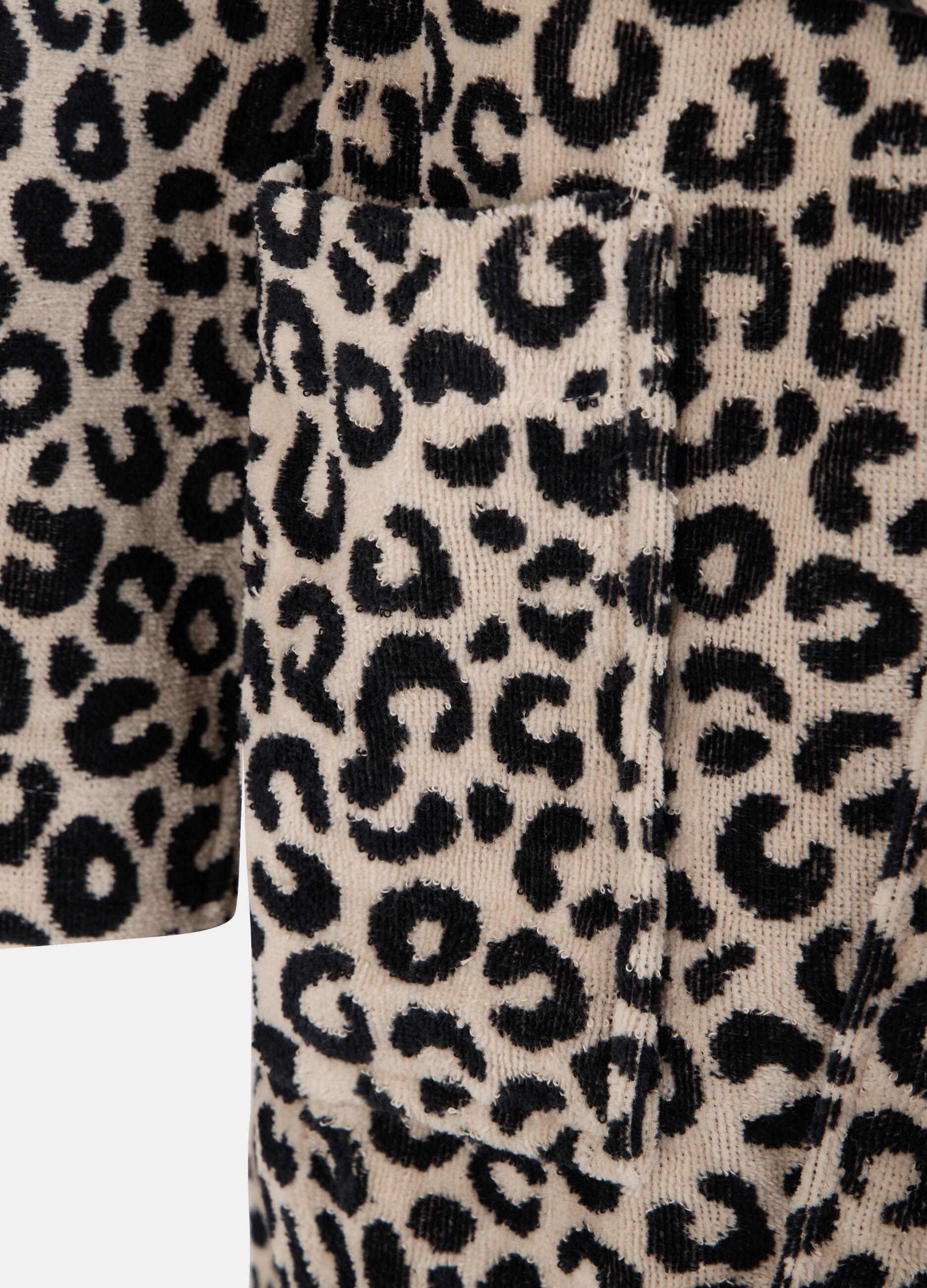 Accappatoio in cotone con motivo animalier jacquard_1