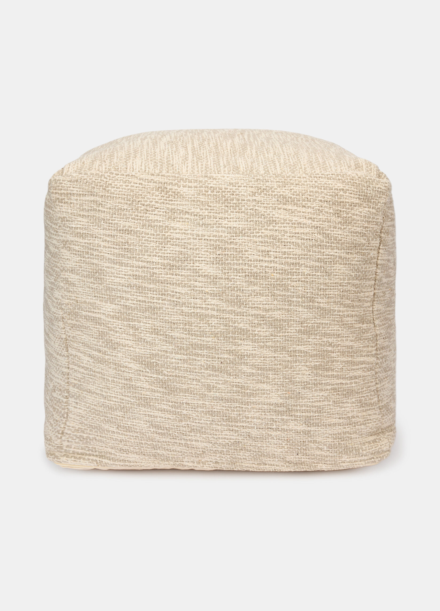 Pouf imbottito effetto m&eacute;lange_0