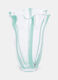 Transparent glass vase with ripple effect._0