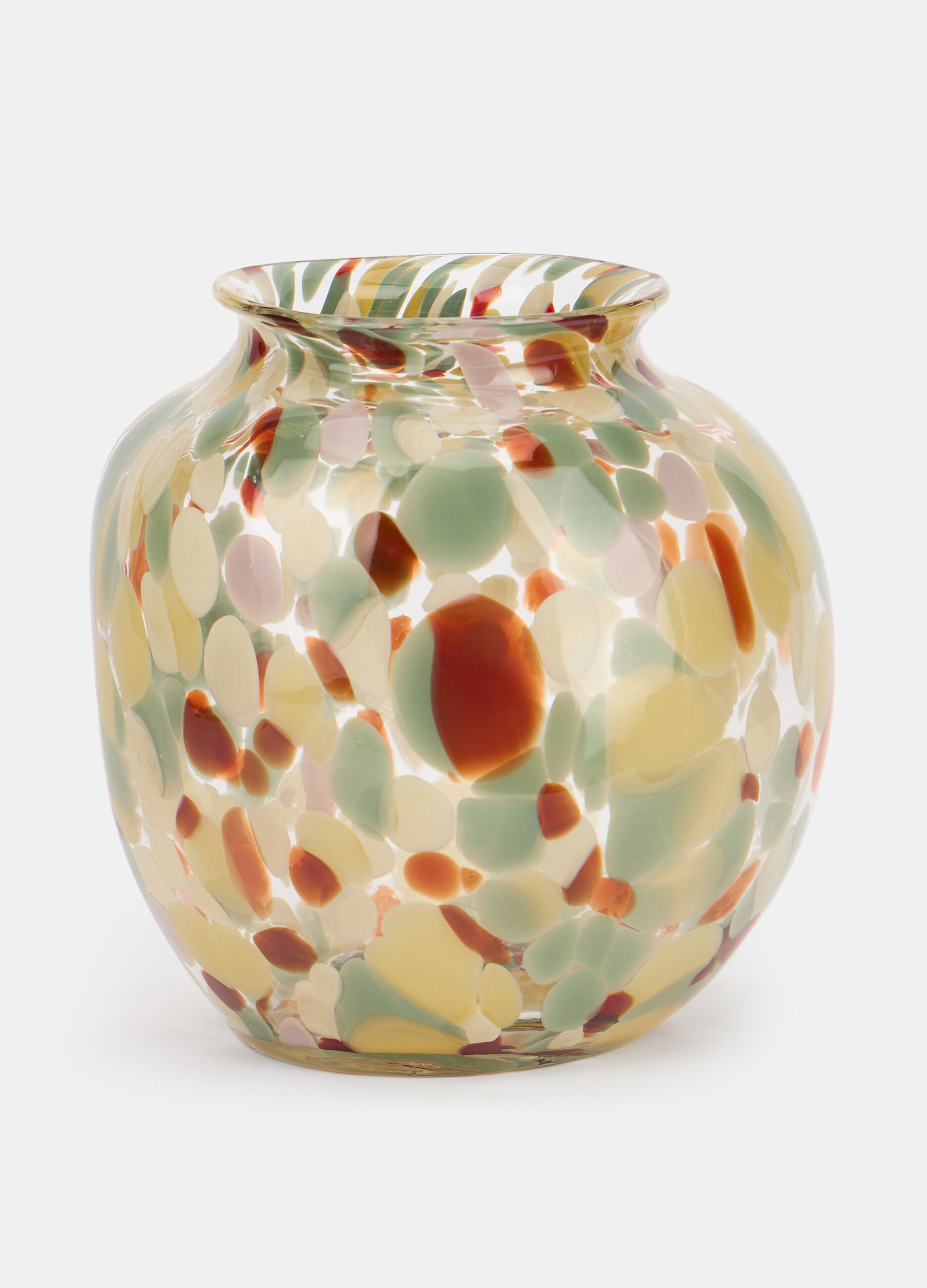 Vaso arrotondato in vetro screziato_0