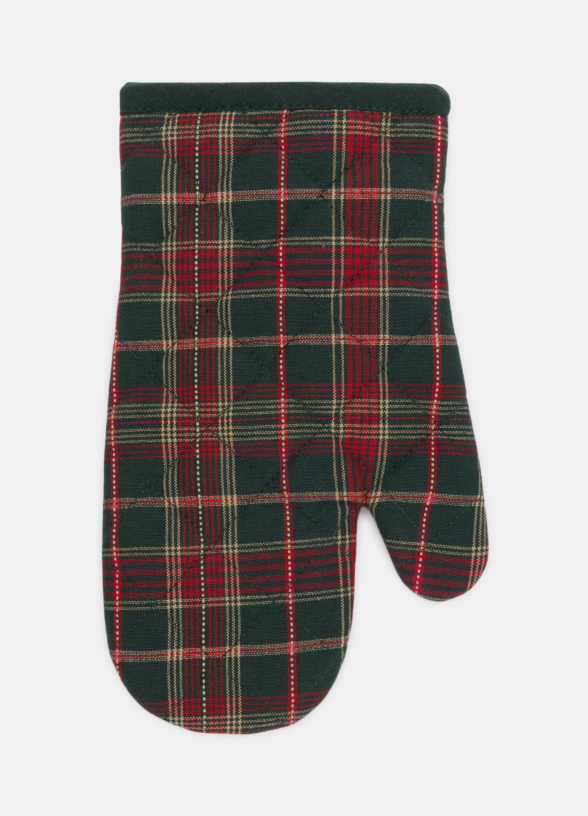 Guanto da forno in cotone tartan_0