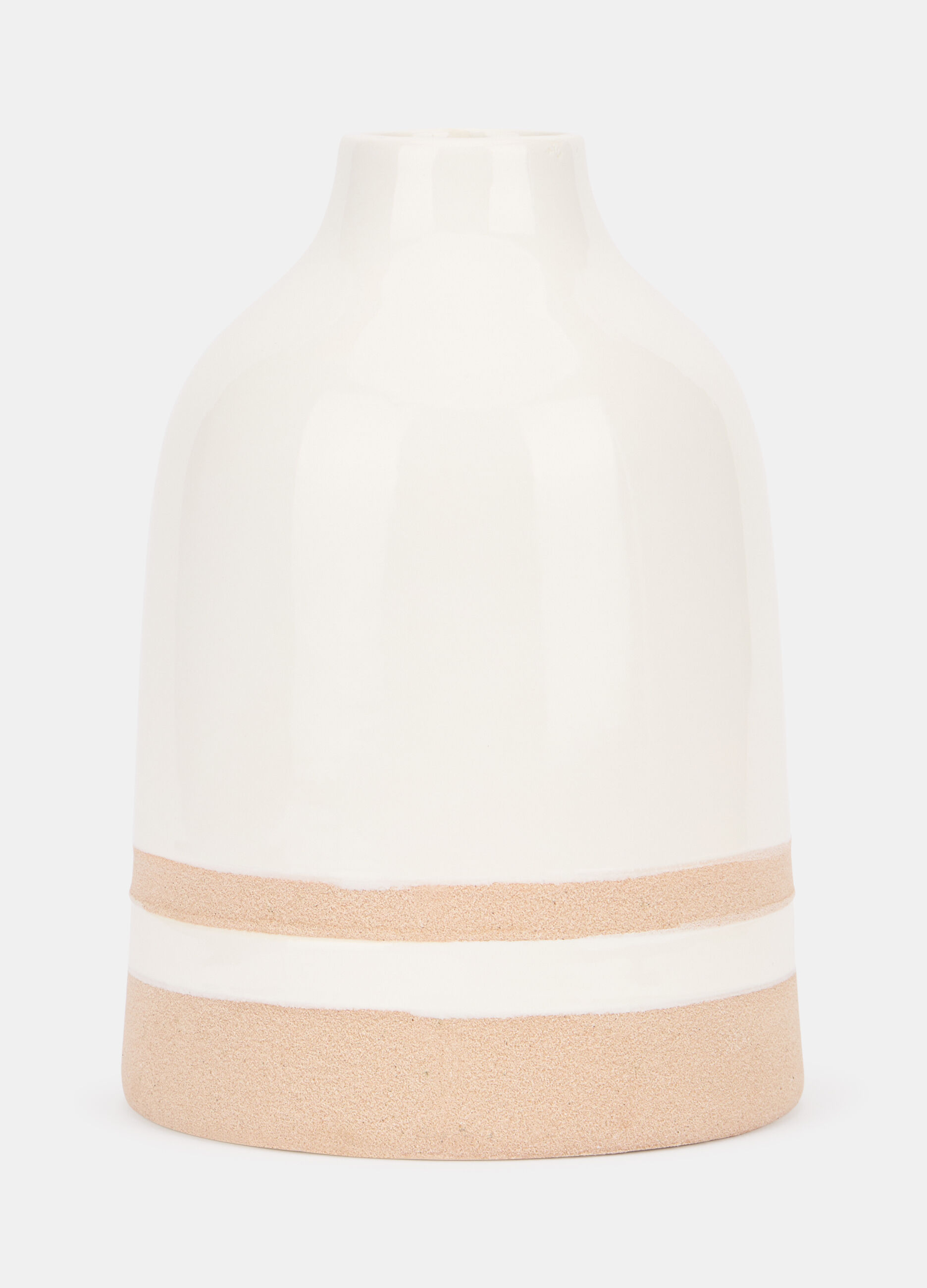 Vaso conico grande in ceramica con inserti grezzi_0