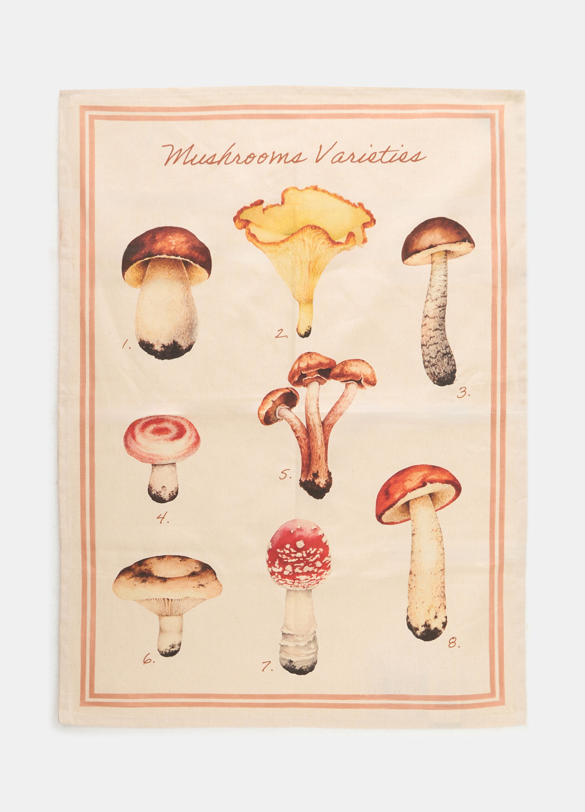 Strofinaccio con stampa funghi