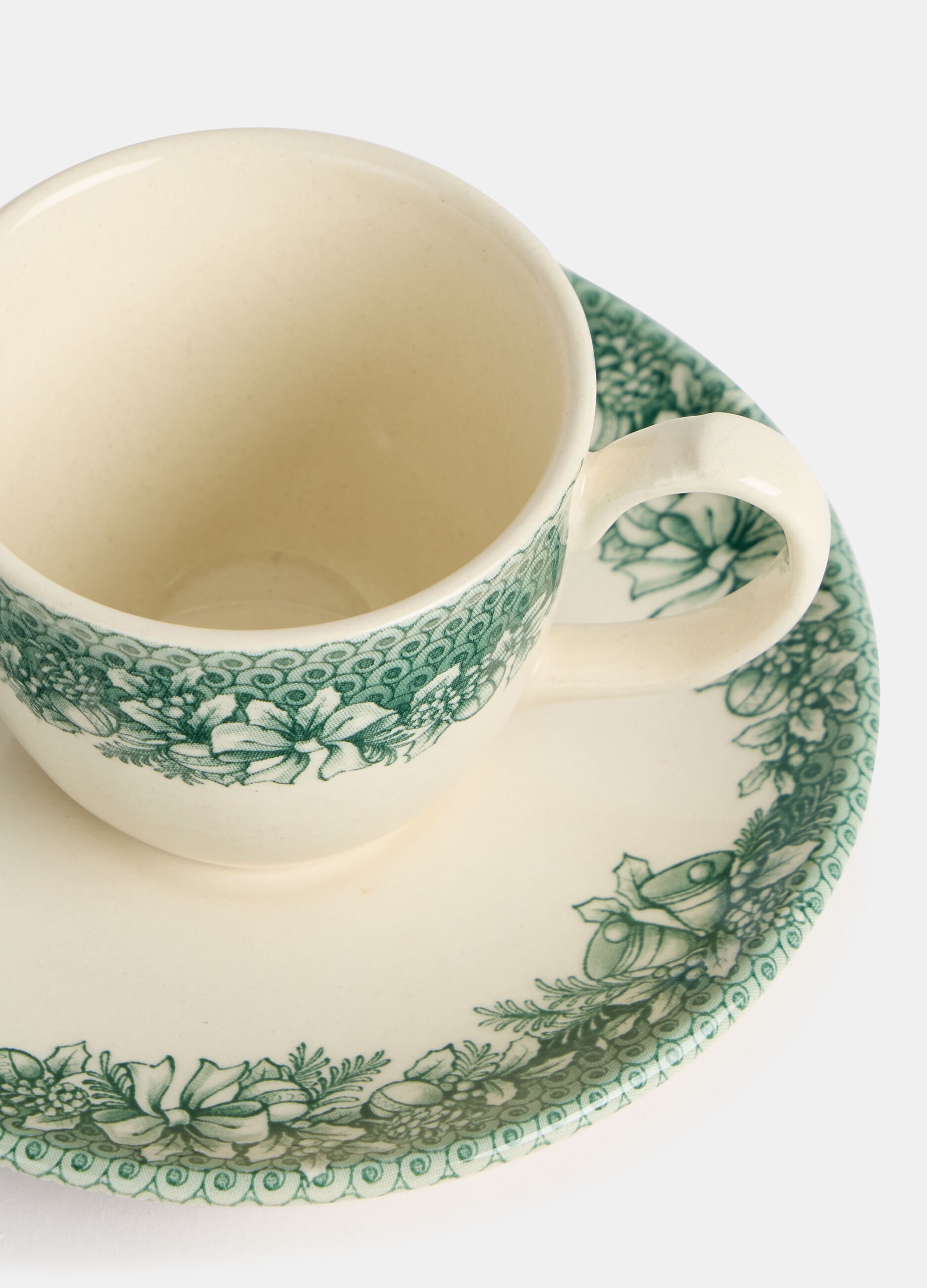 Tazzina da caff&egrave; natalizia in ceramica dipinta_1