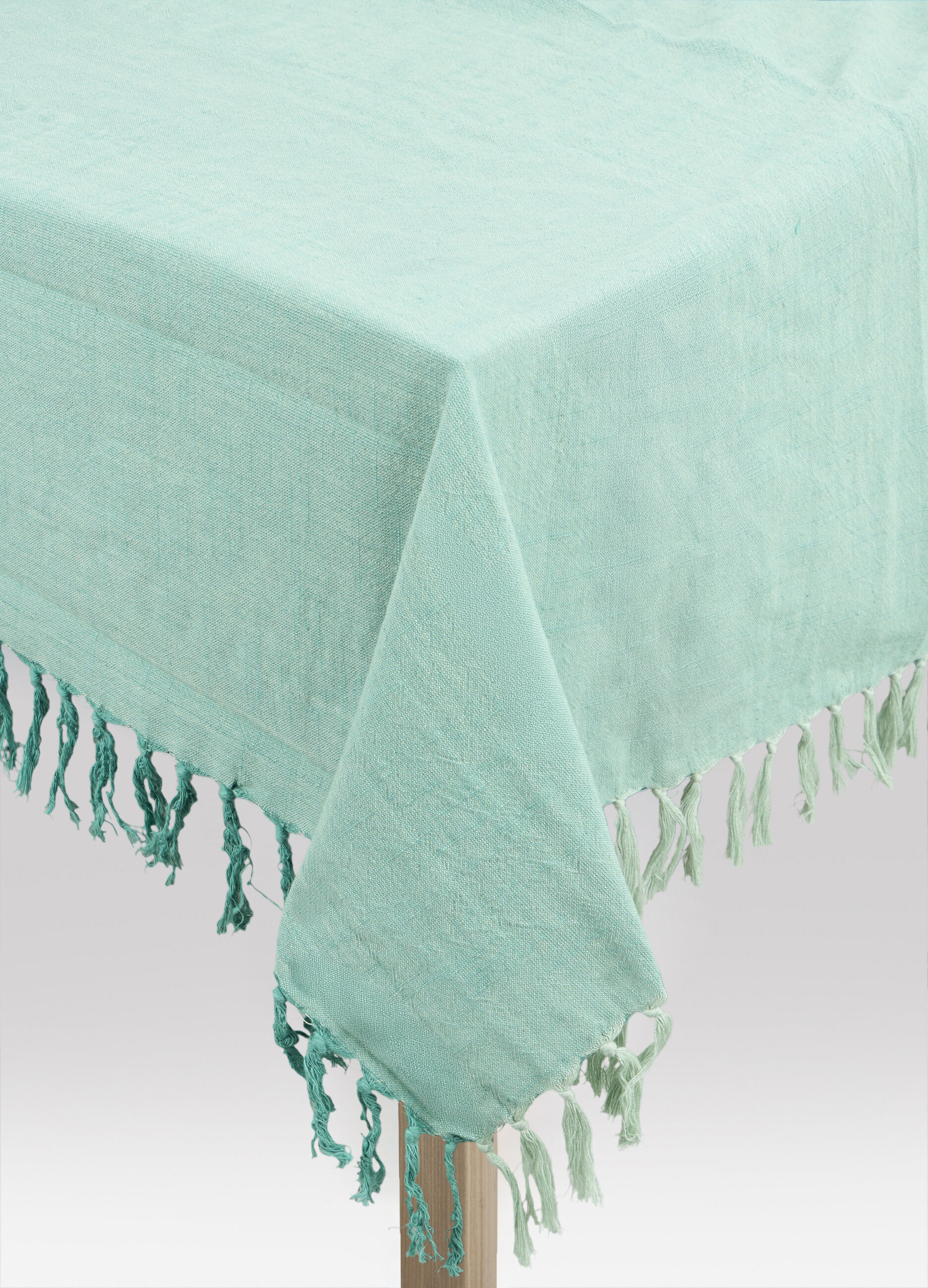 Tovaglia 6 posti in cotone lavato con frange_0