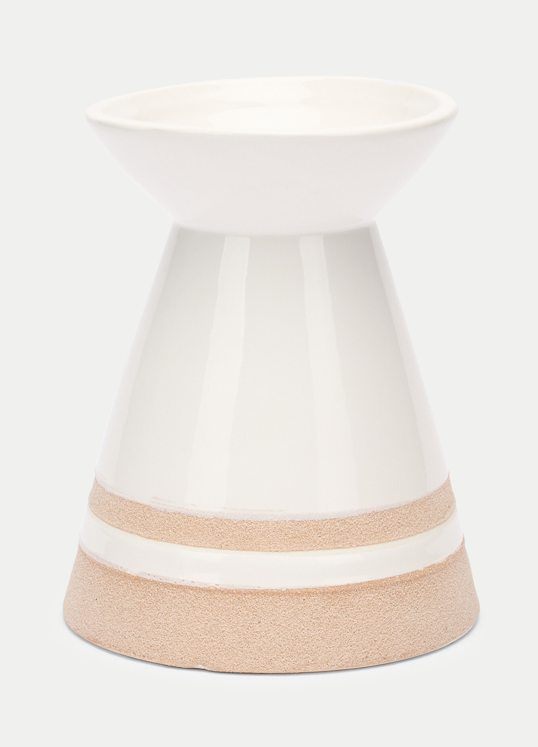 Vaso conico in ceramica con inserti grezzi_0