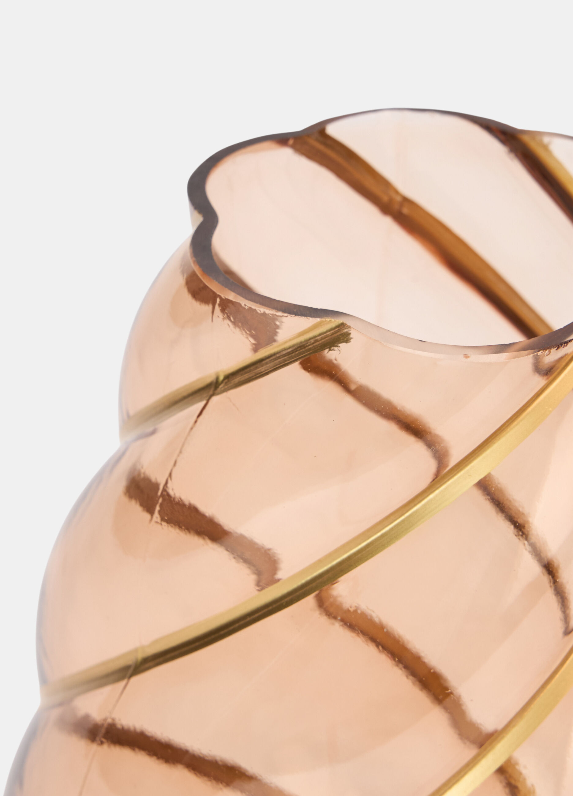 Vaso alto torchon fatto a mano in vetro_1