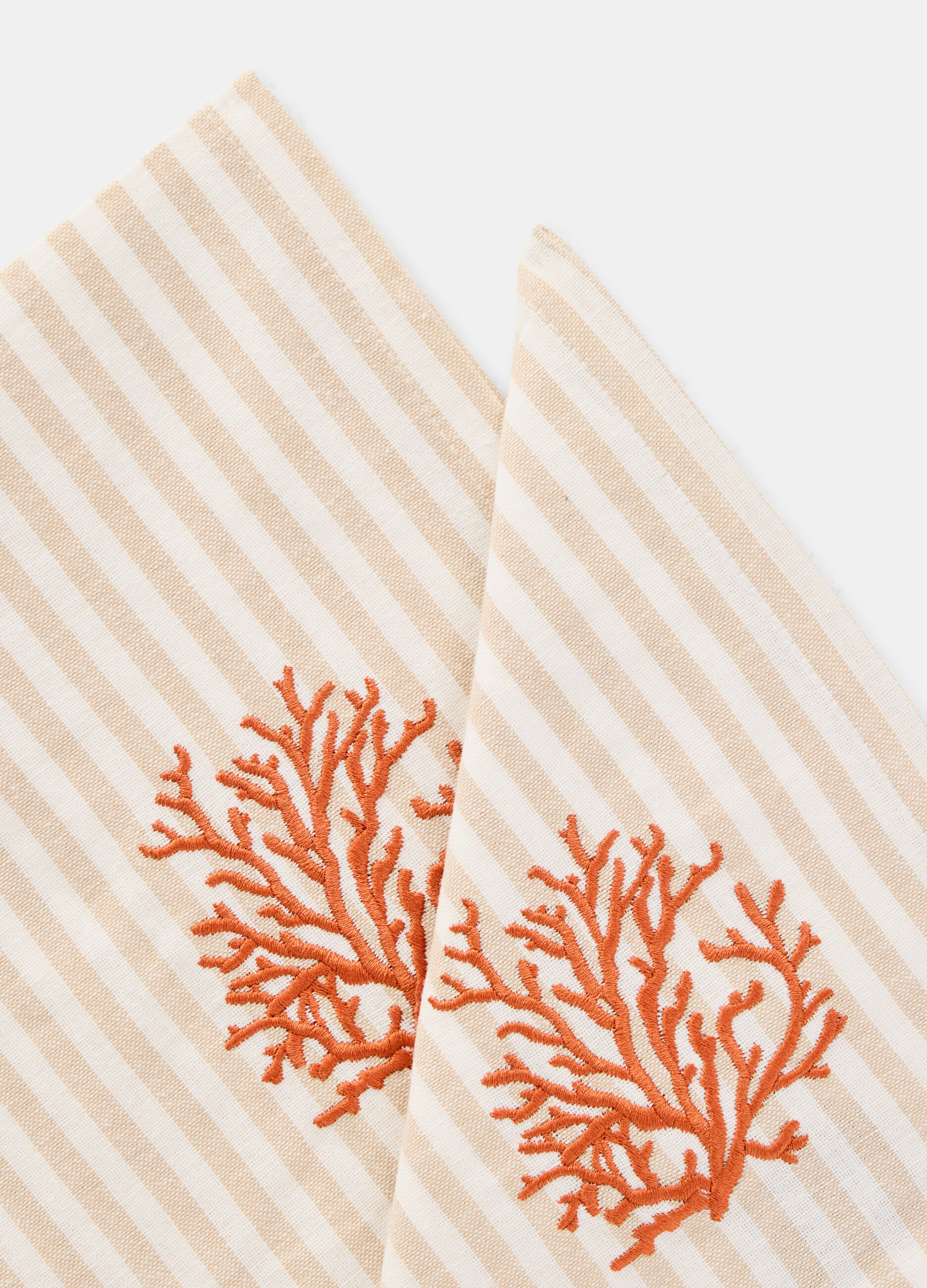 2-Pack napkins in yarn-dyed cotton with embroidery