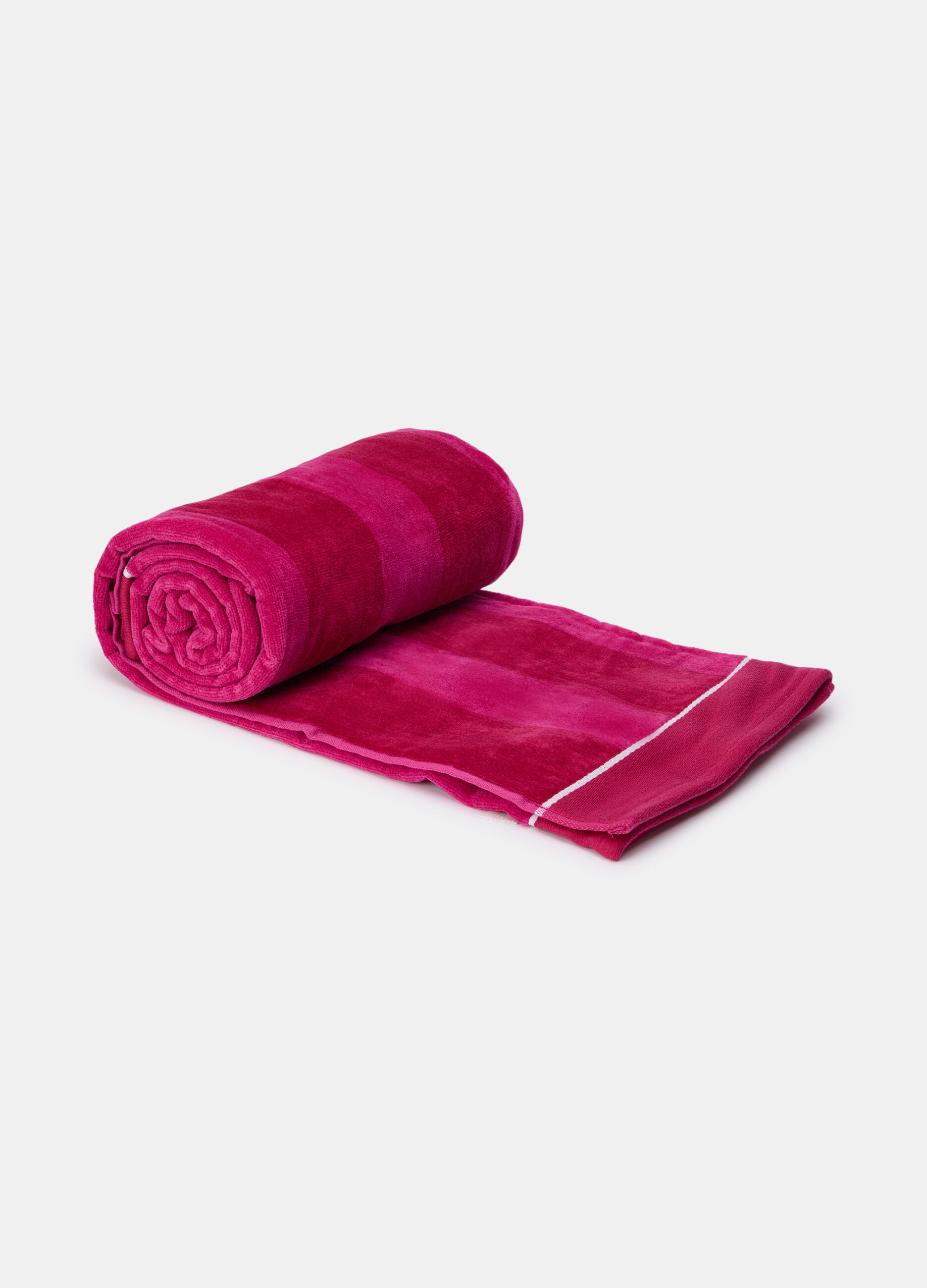 Beach towel in striped terry