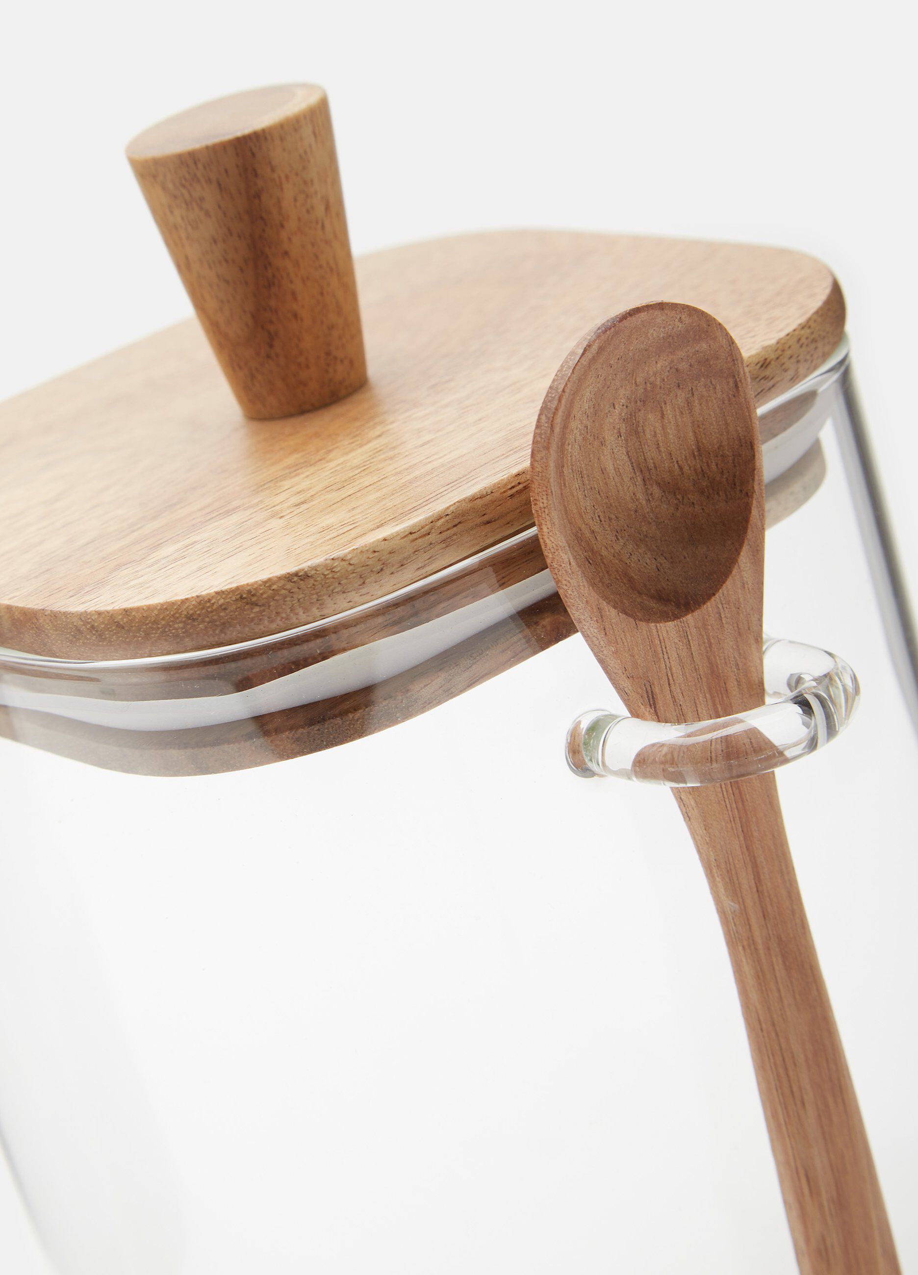 Vasetto in vetro con cucchiaio in acacia_1