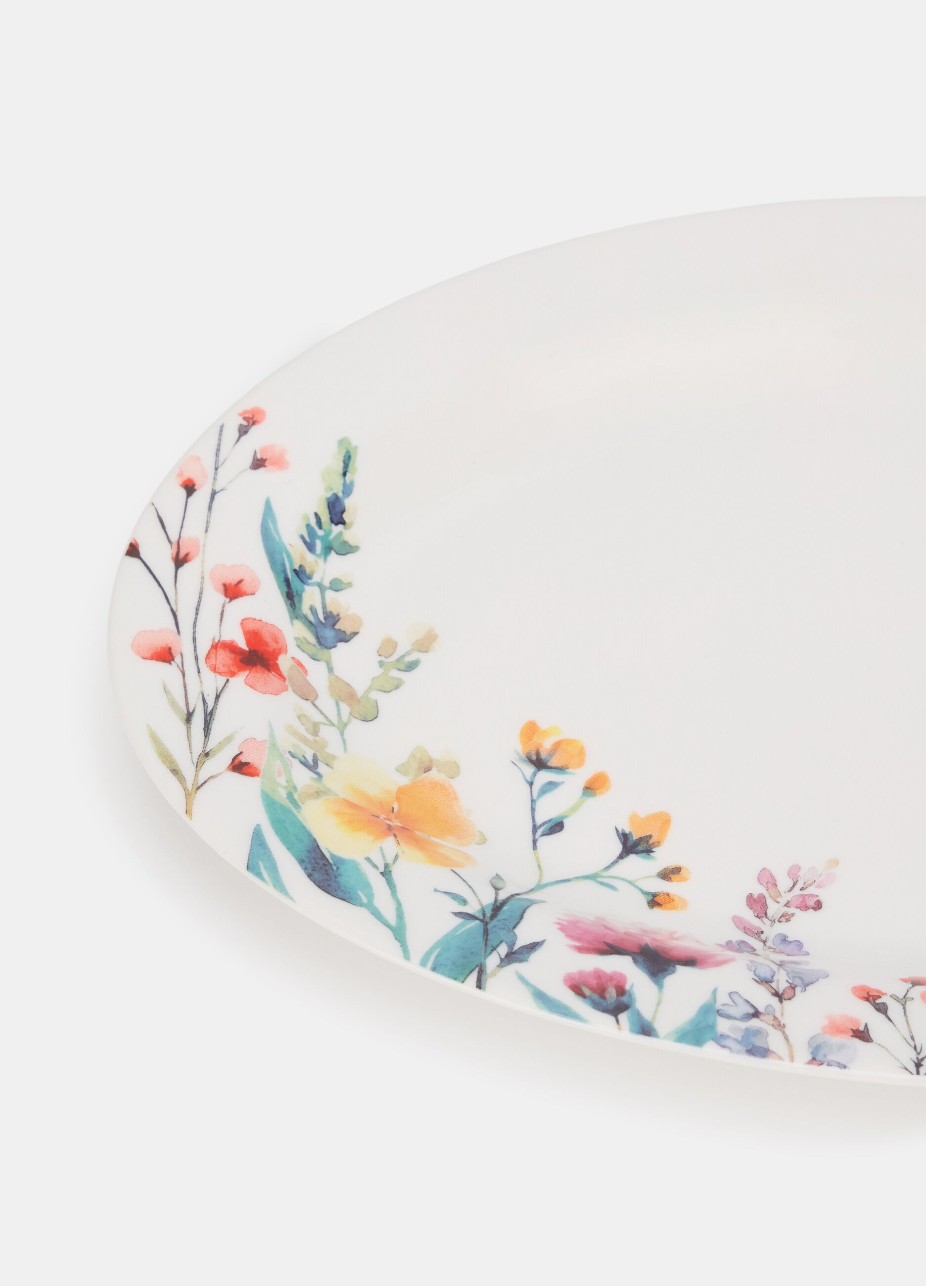 Piatto da portata ovale in ceramica a fiori_1